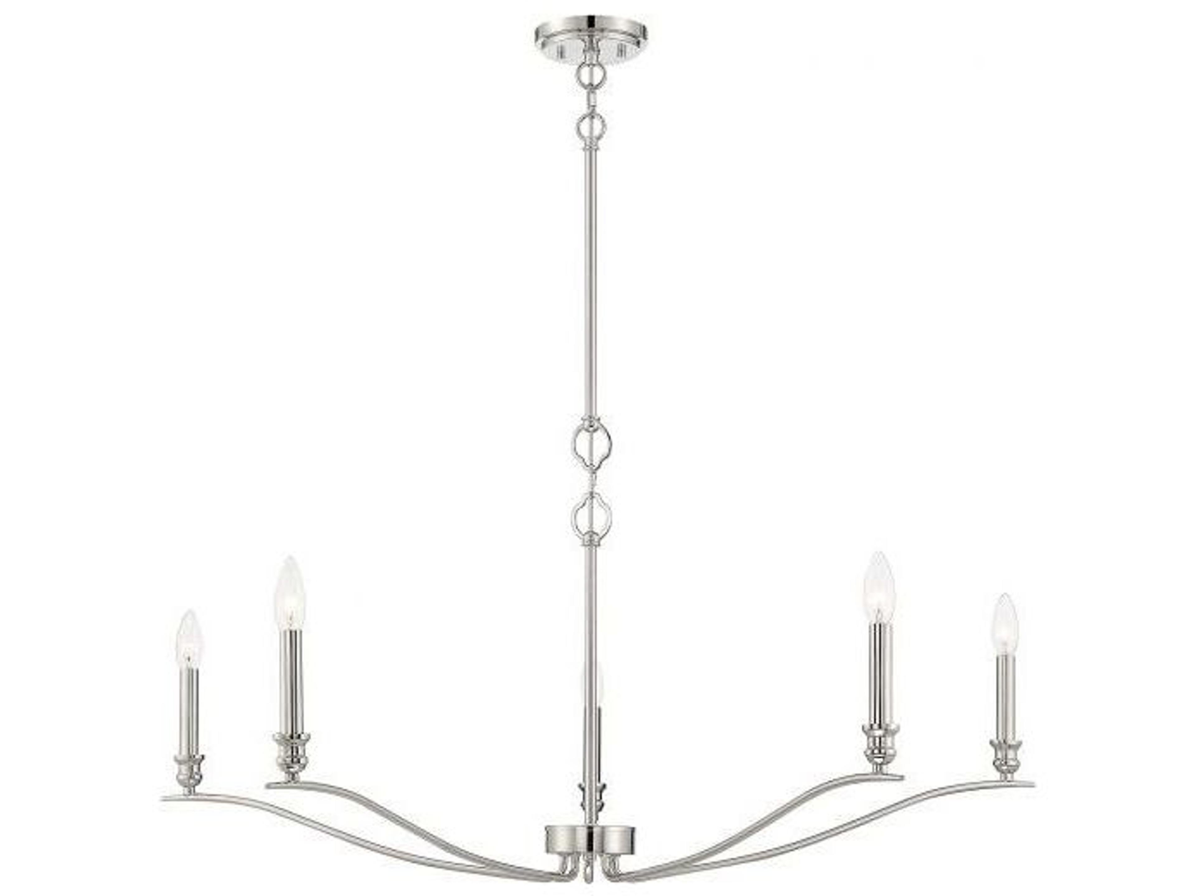 Meridian 5-Light Polished Nickel Candelabra Chandelier