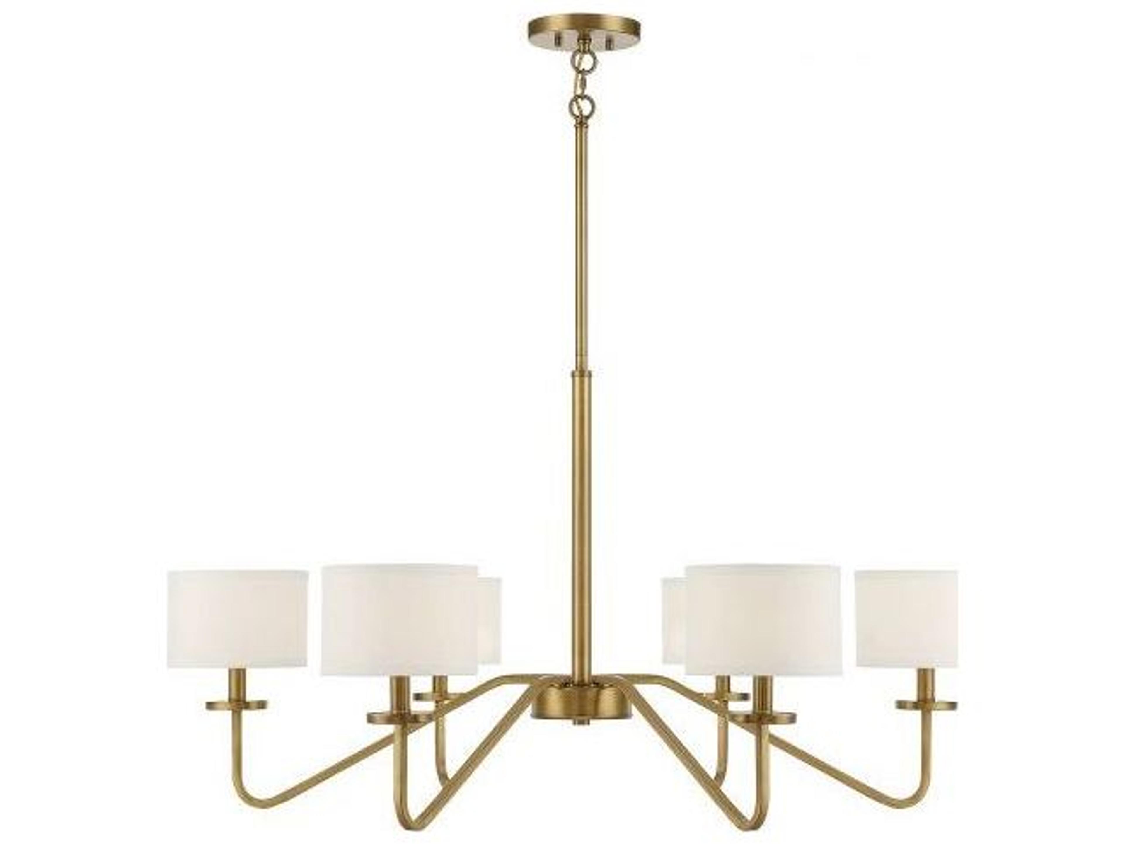 Meridian 6-Light Natural Brass Empire Chandelier