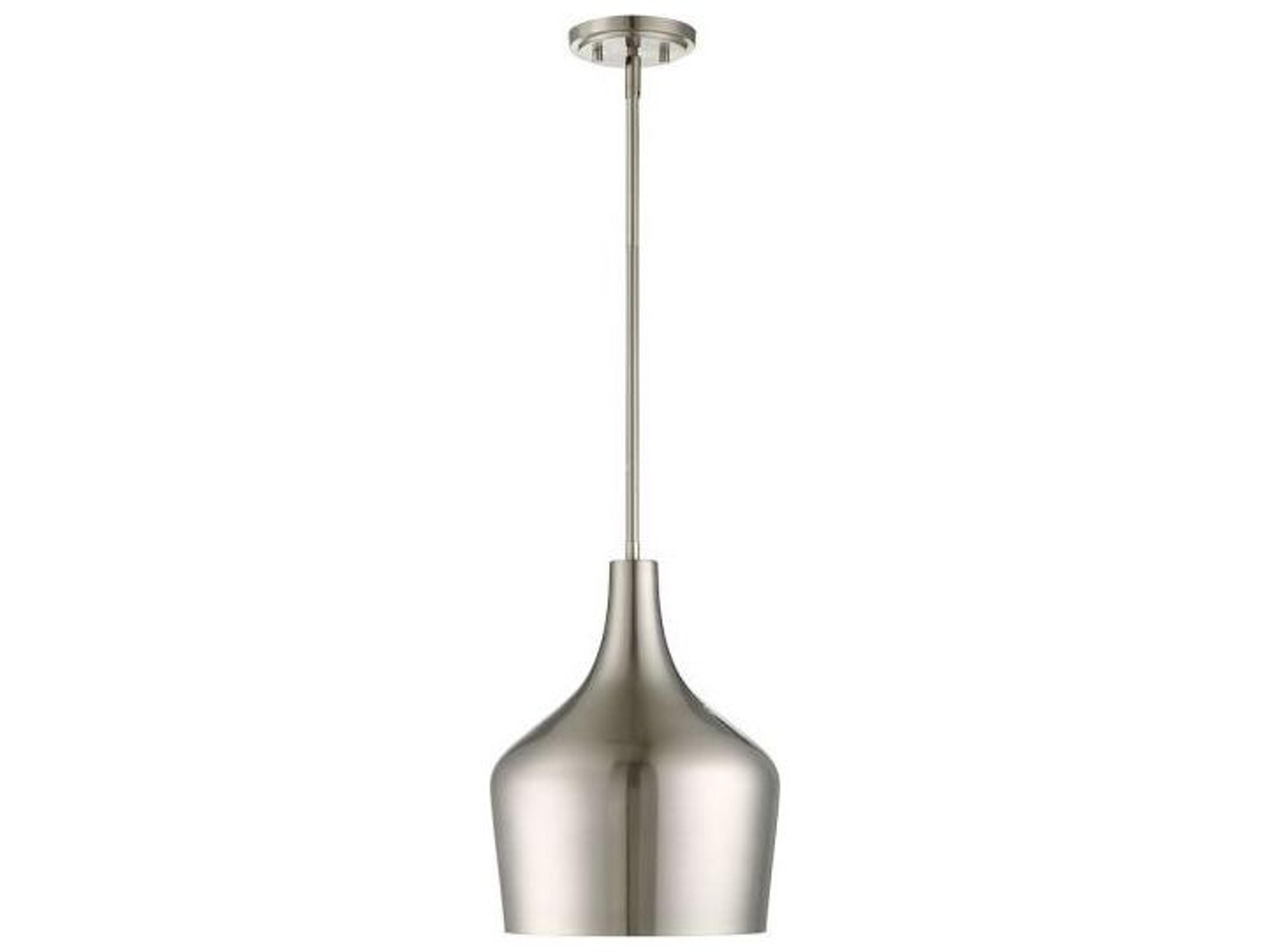 Meridian 1-Light Brushed Nickel Bell Mini Pendant