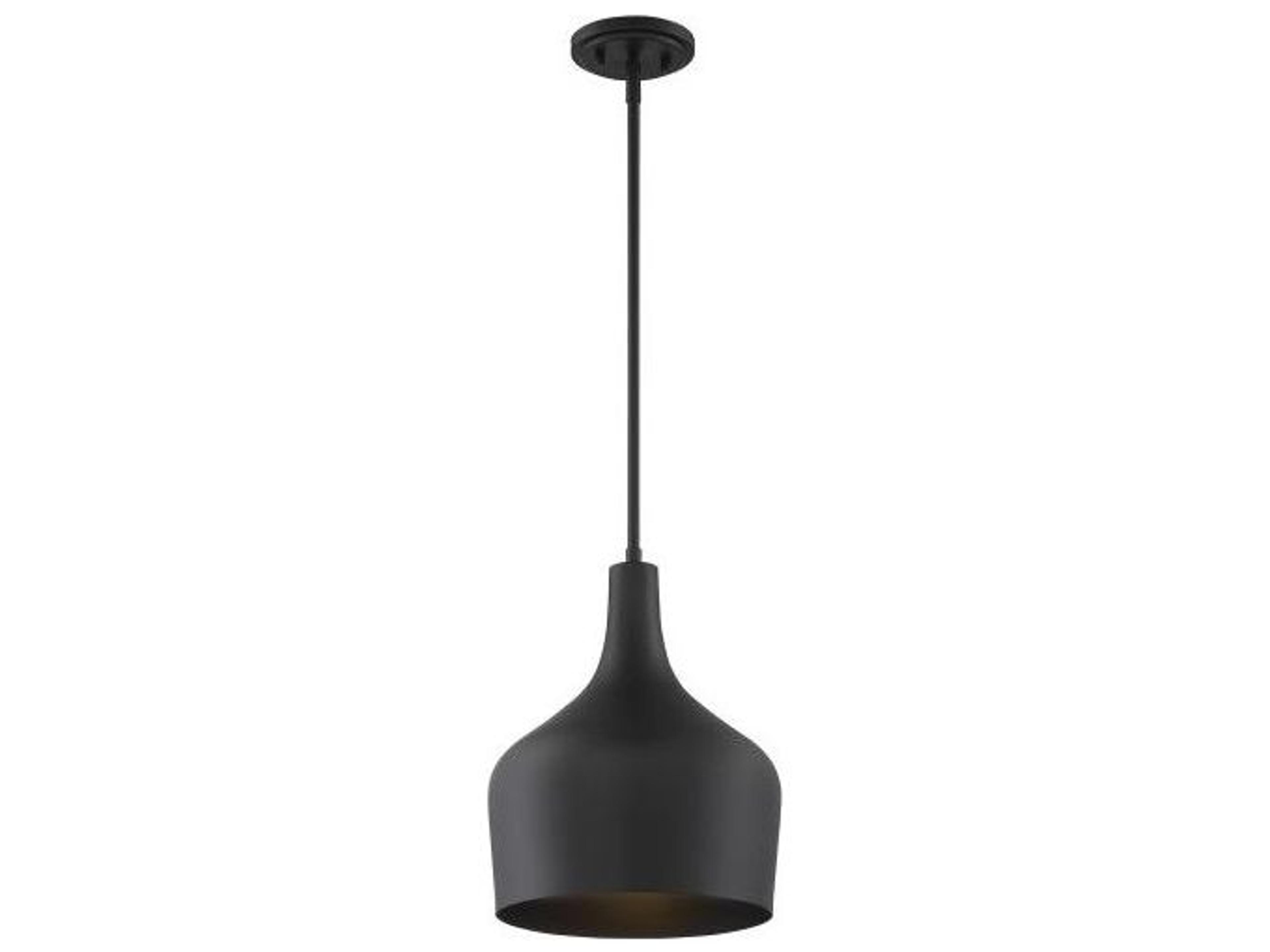 Meridian 1-Light Bell Pendant Light in Matte Black