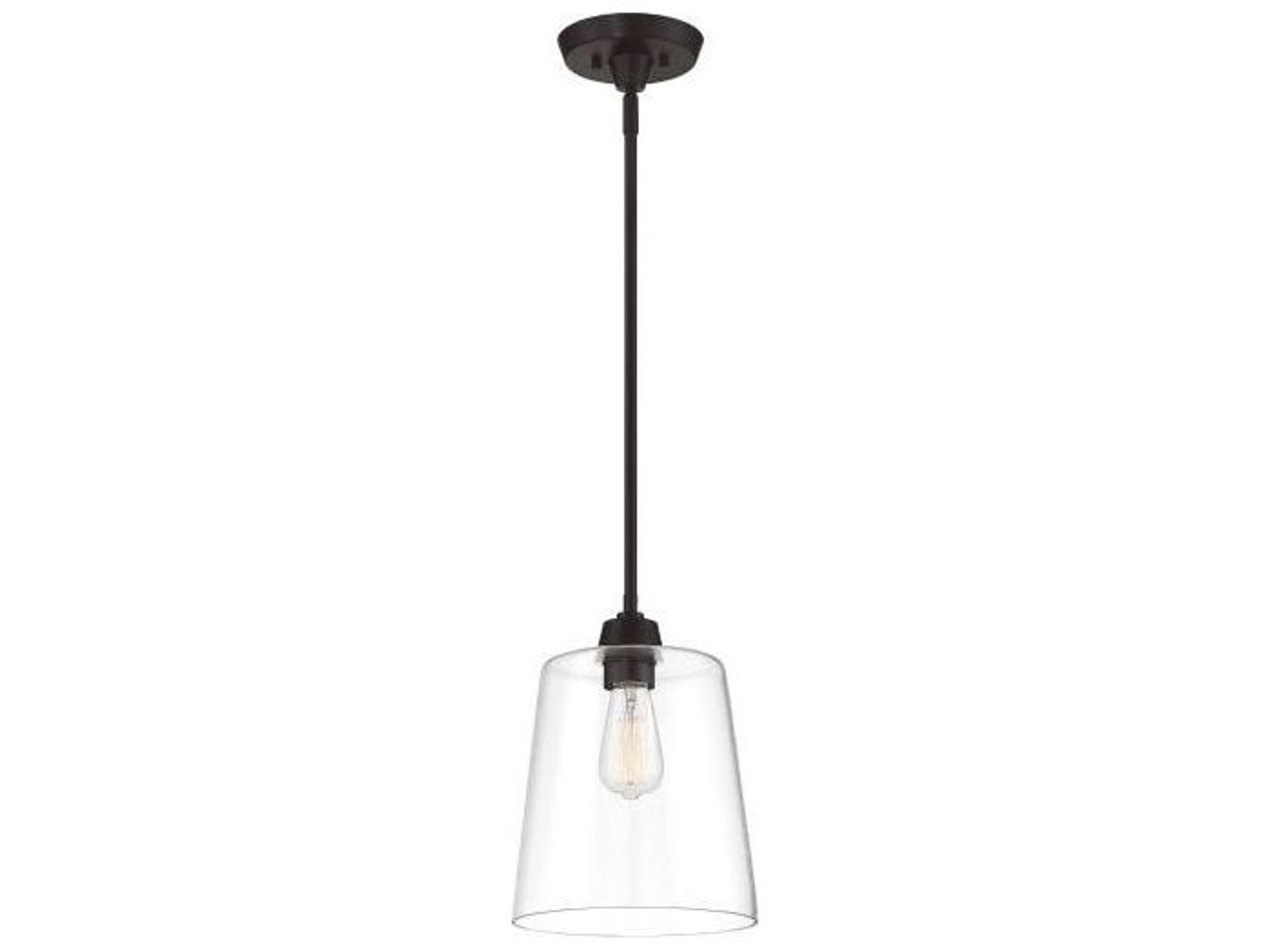Meridian 1-Light Oil Rubbed Bronze Glass Empire Mini Pendant