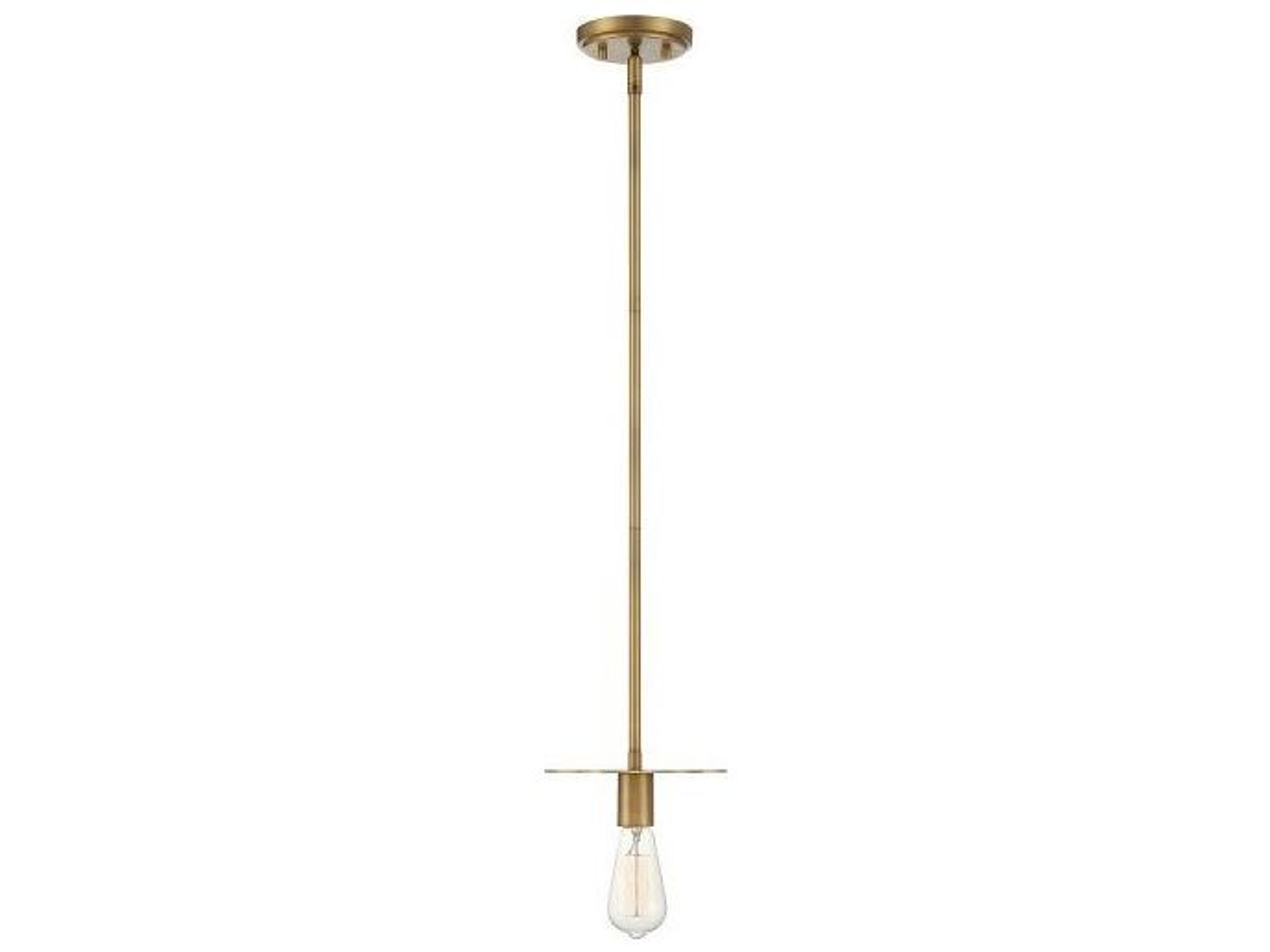 Meridian 1-Light Natural Brass Mini Pendant