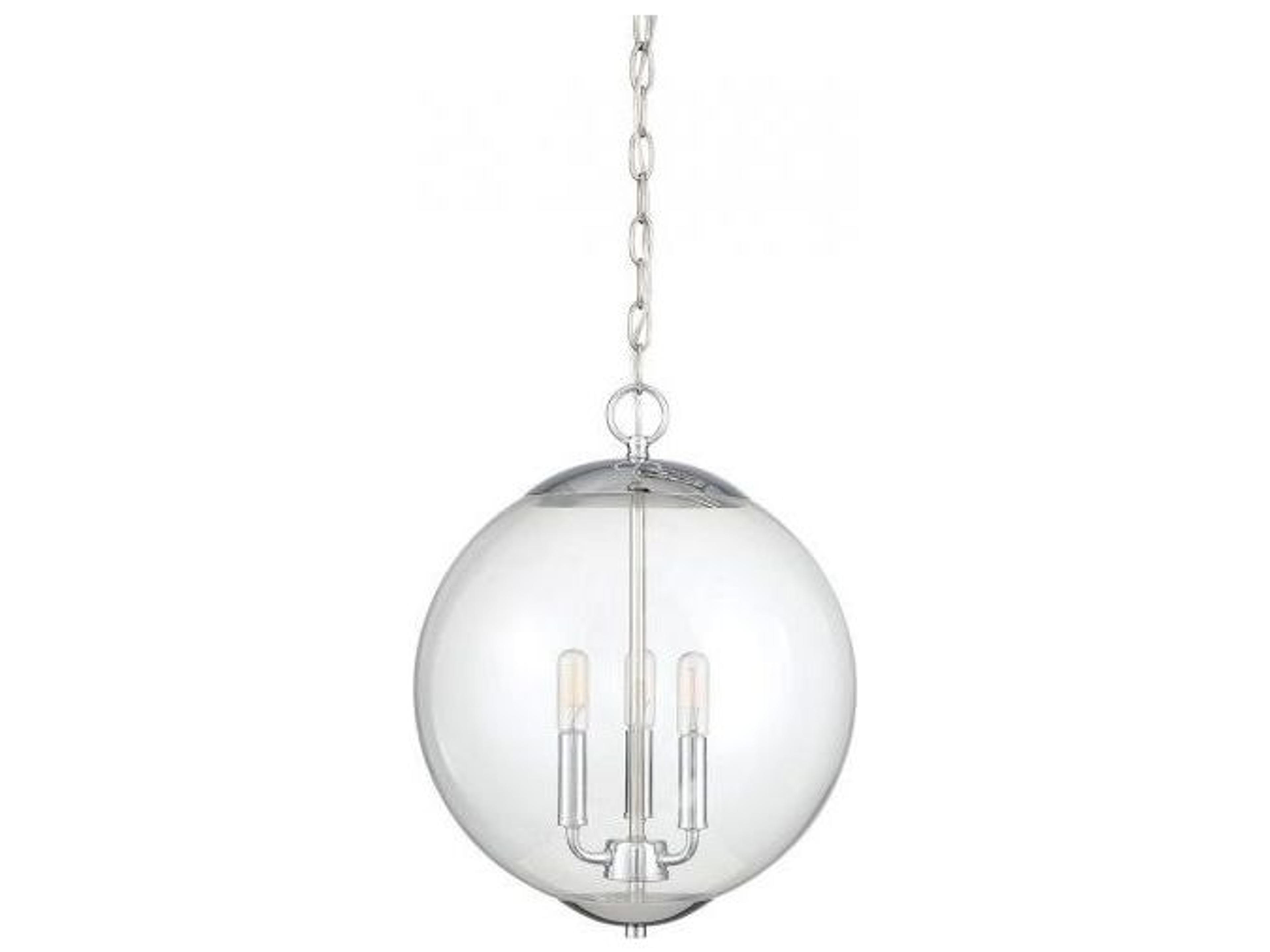 Meridian 3-Light Chrome Globe Pendant