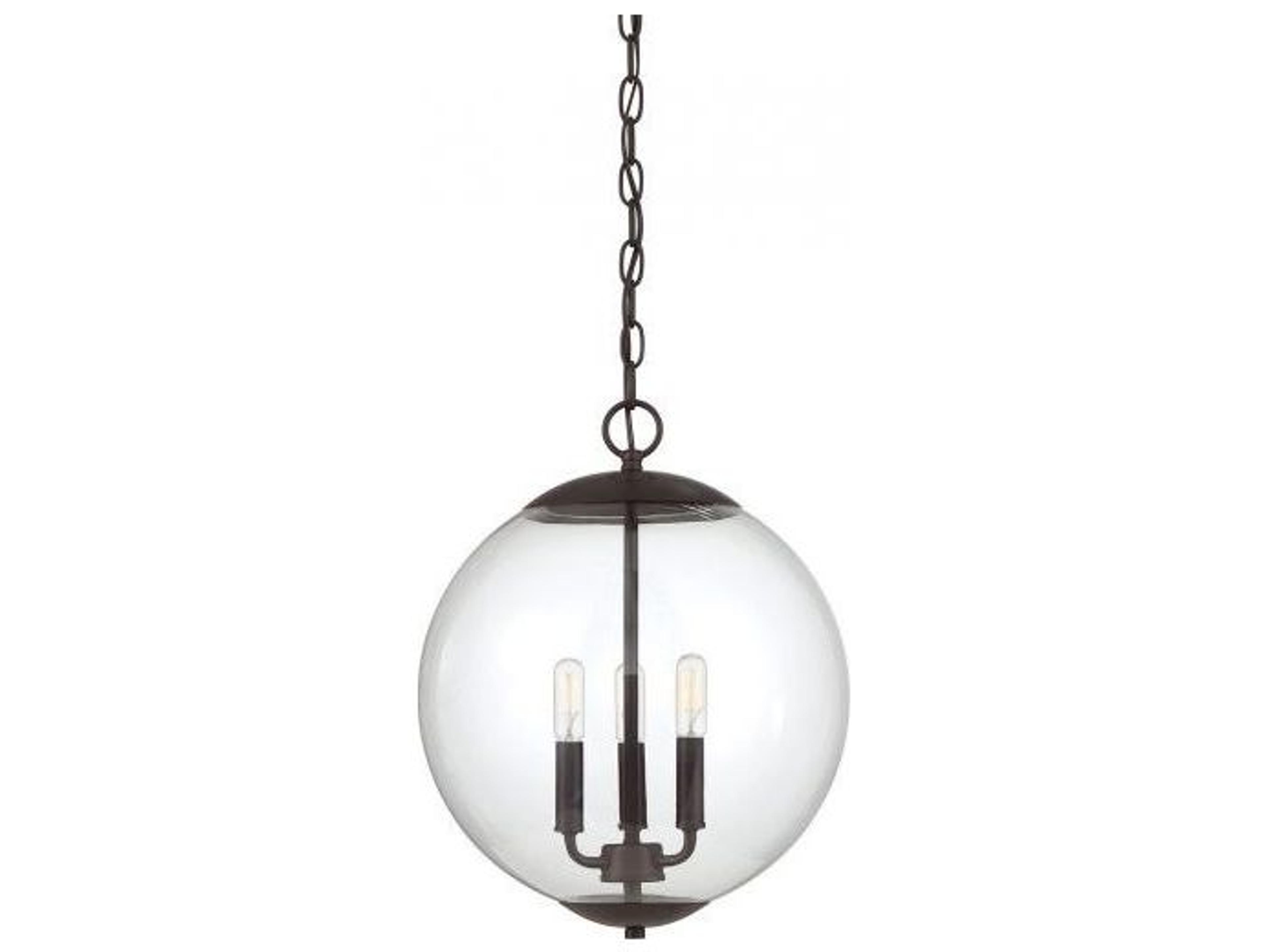 Meridian 3-Light Oil Rubbed Bronze Globe Geometric Pendant