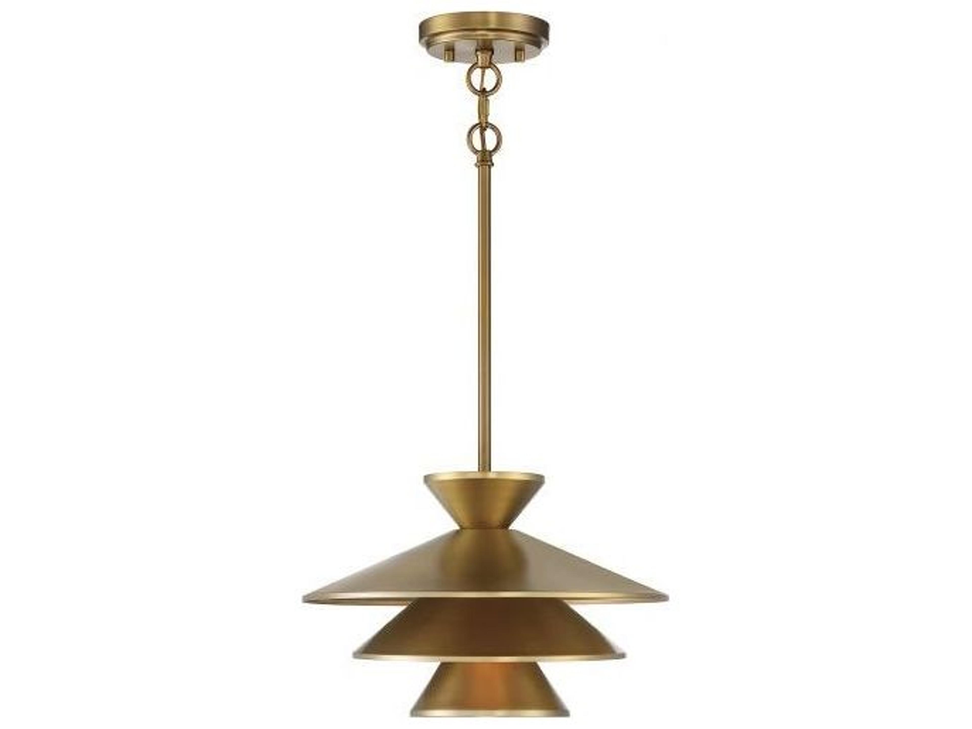 Meridian 1-Light Natural Brass Pendant