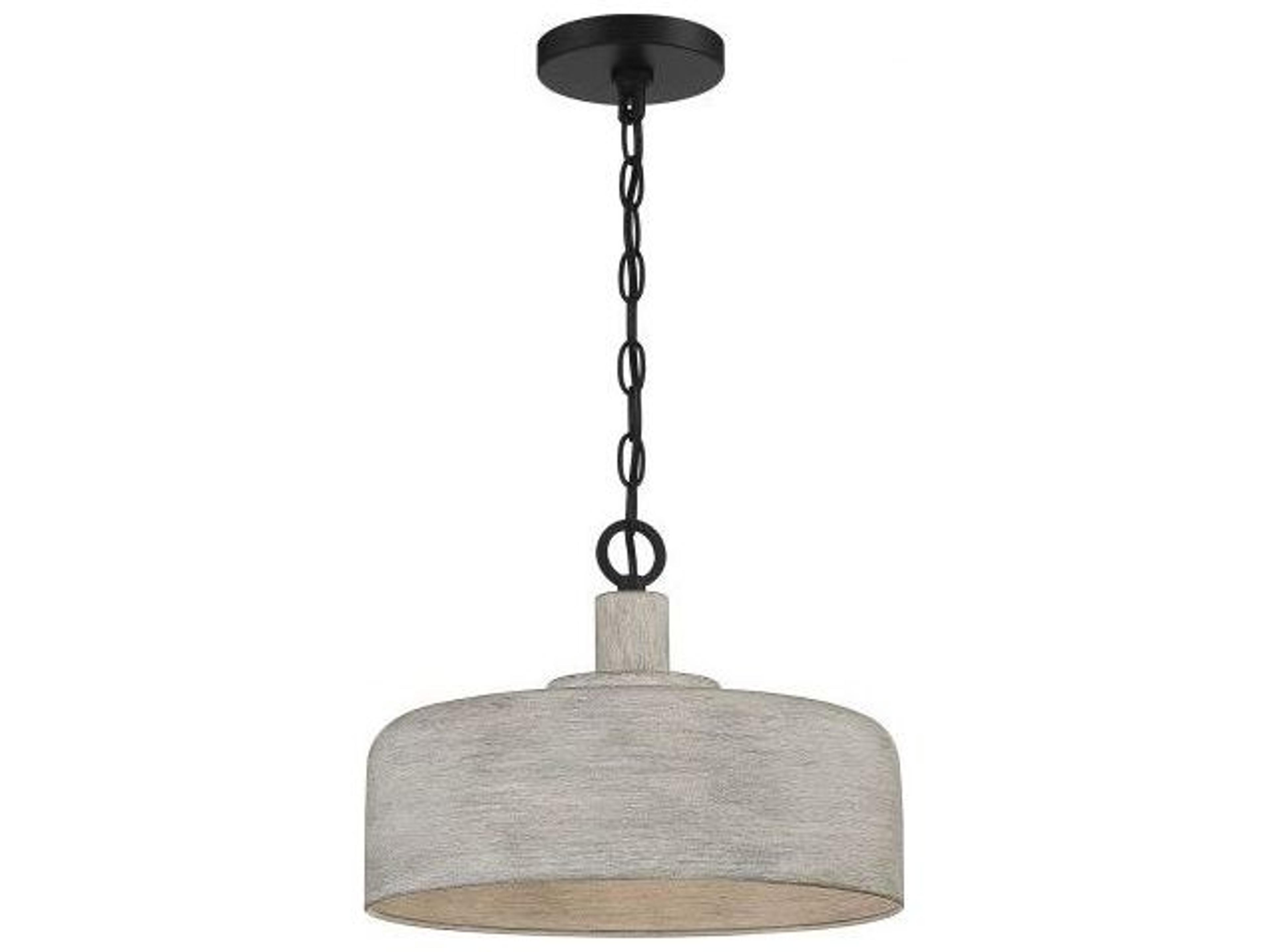 Meridian 1-Light Weathered Gray Black Drum Geometric Pendant