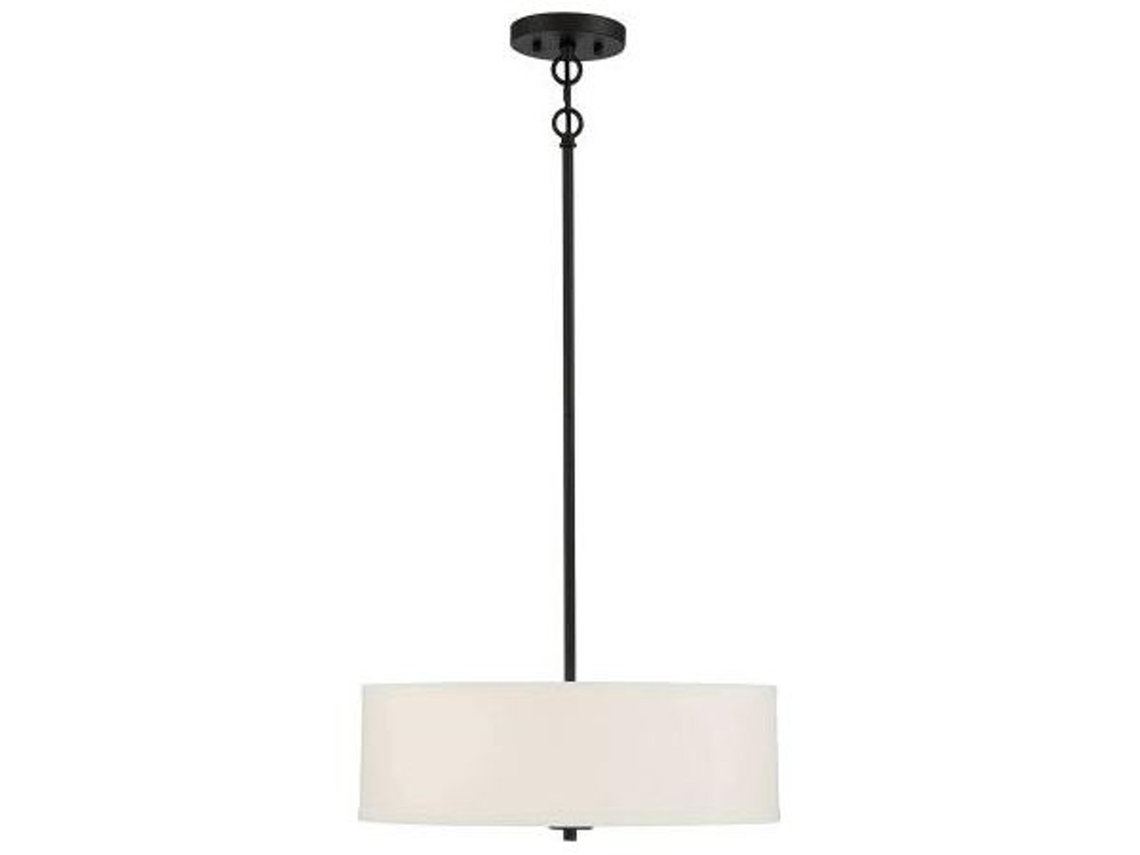 Meridian 3-Light Matte Black Drum Geometric Pendant
