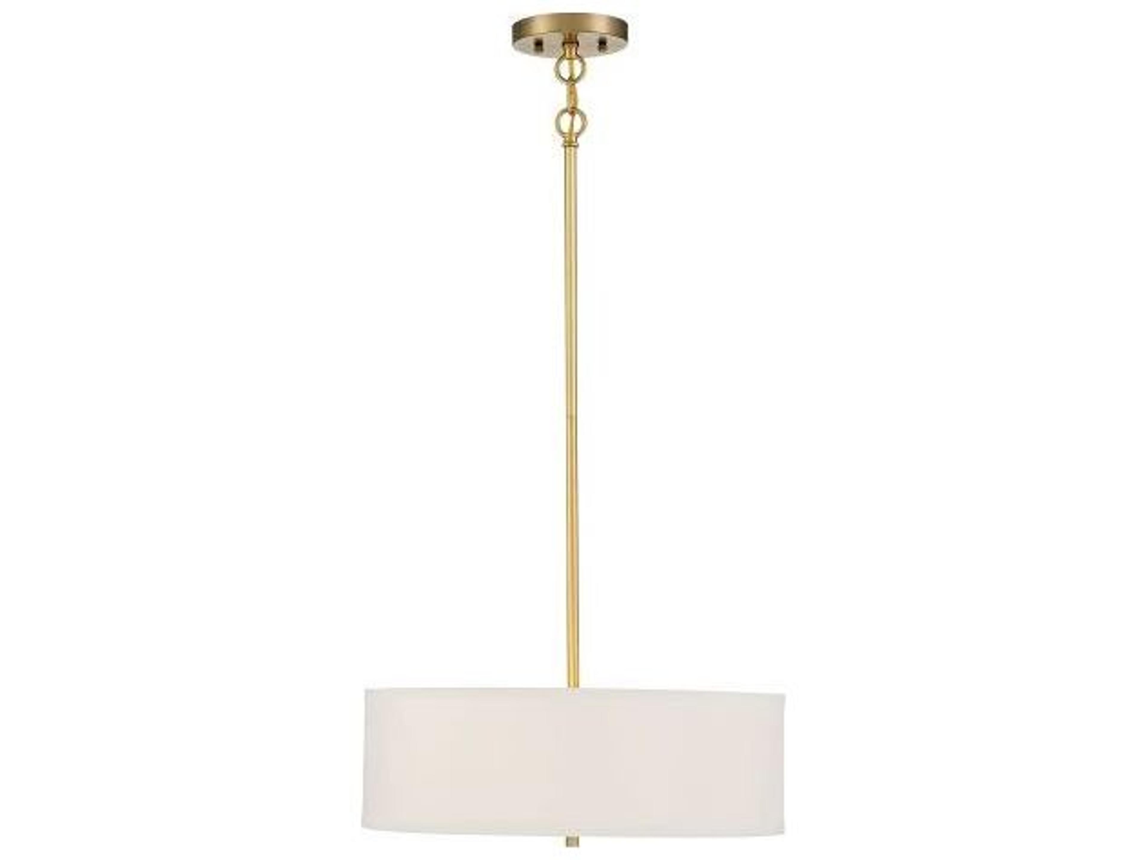 Meridian 3-Light Warm Brass Drum Geometric Pendant