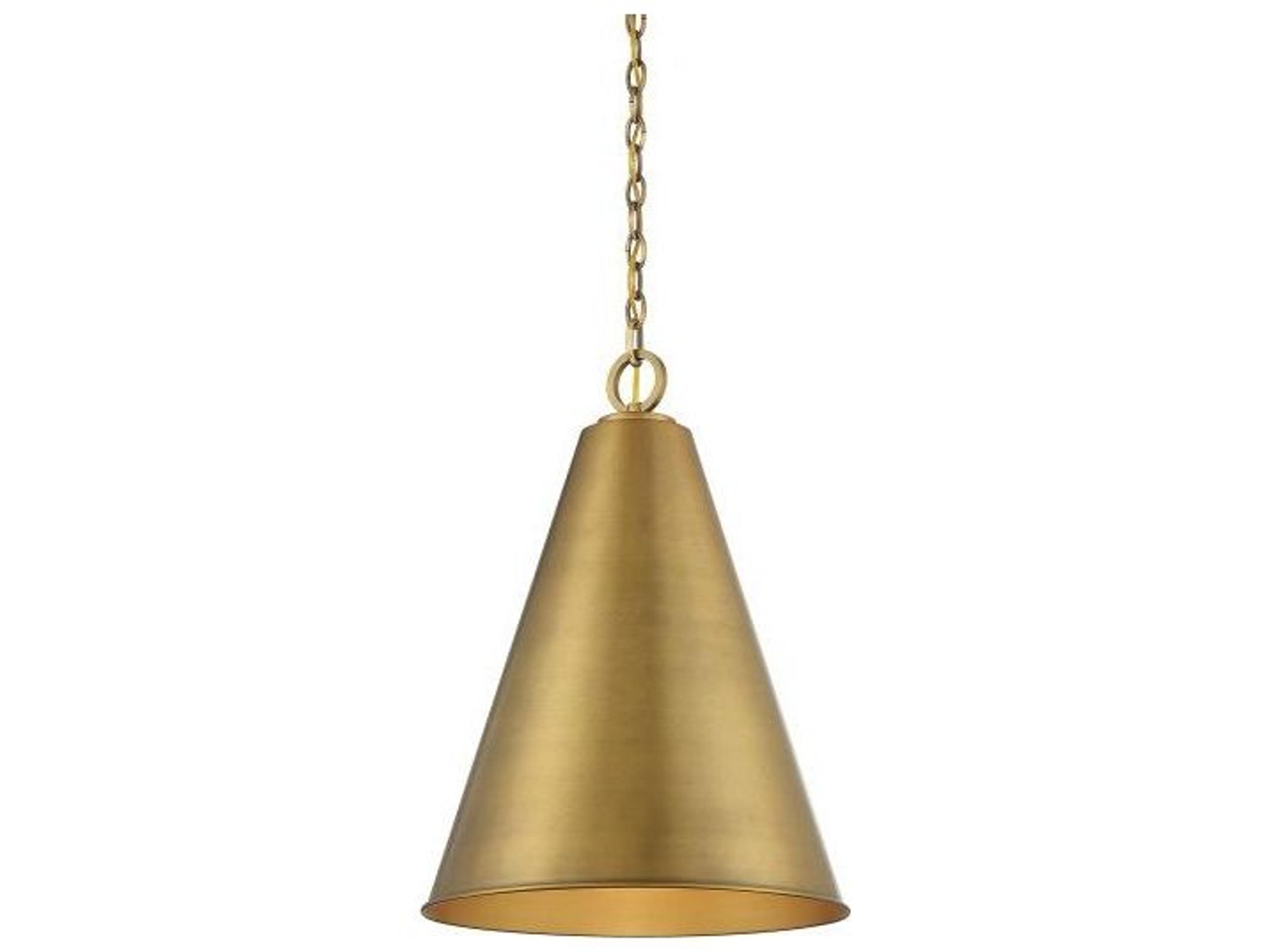 Meridian 1-Light Natural Brass Pendant