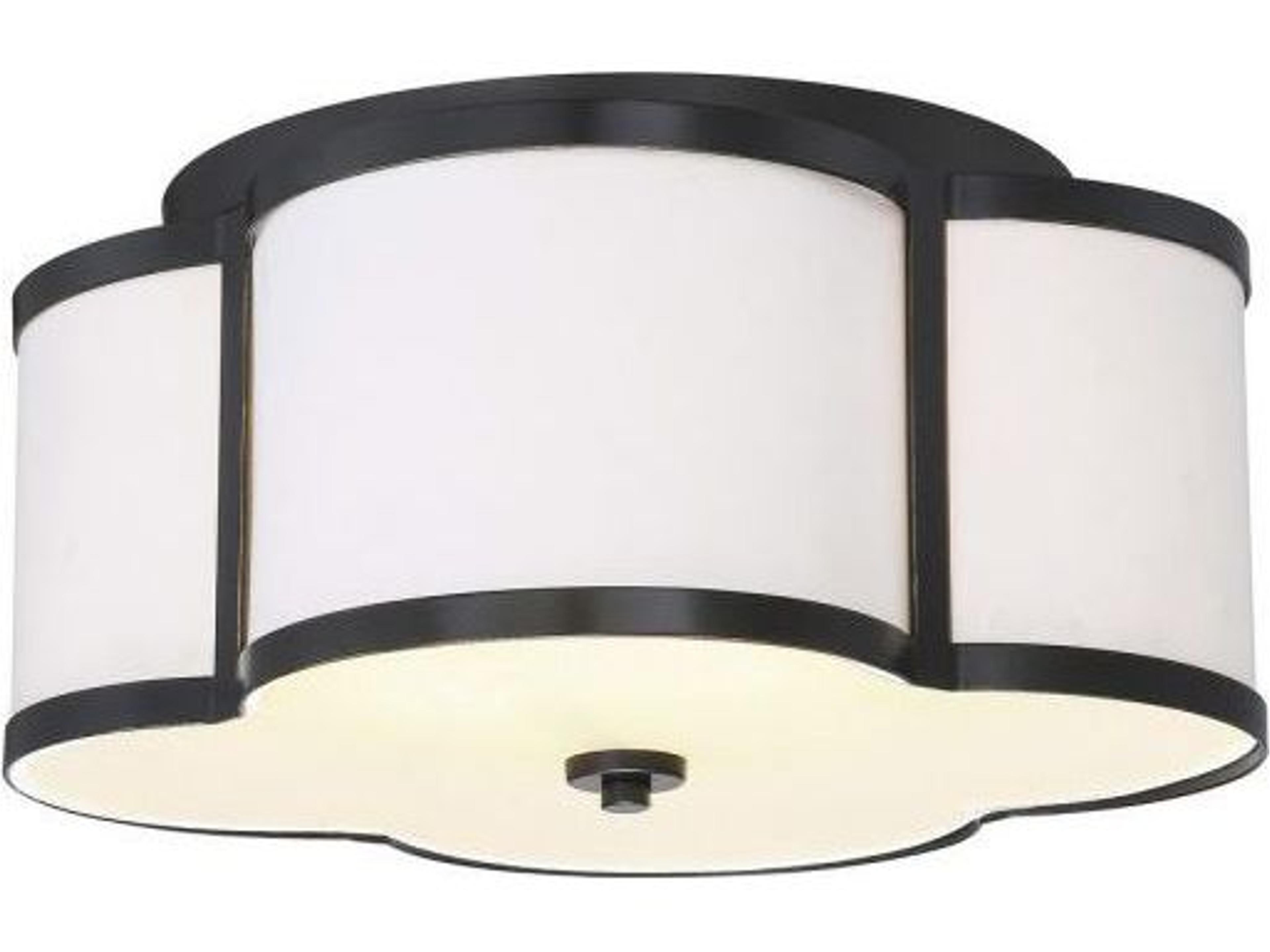 Meridian 3-Light Classic Bronze Drum Semi Flush Mount