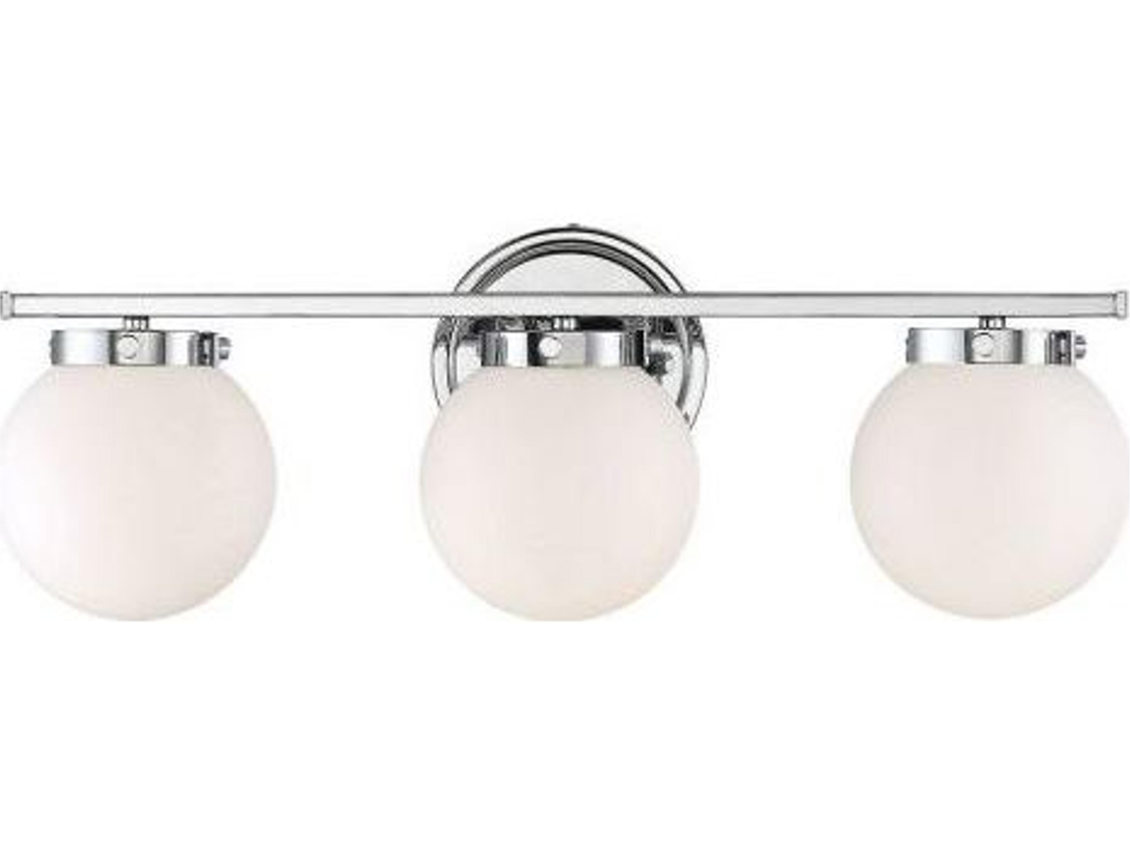Meridian 3-Light Chrome Glass Vanity Light