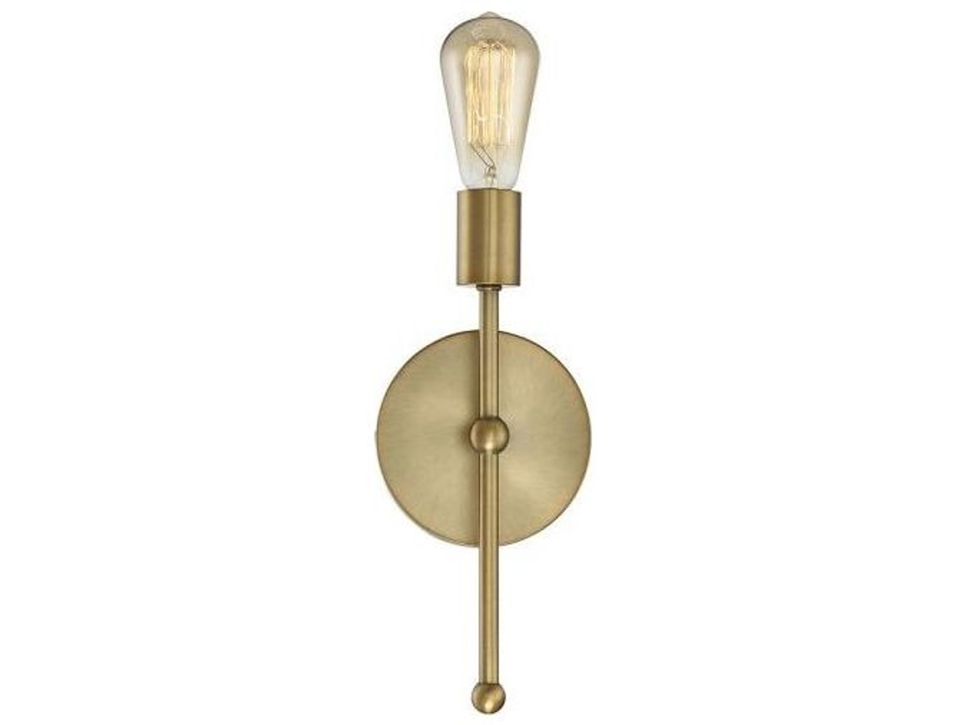 Meridian 1-Light Natural Brass Wall Sconce