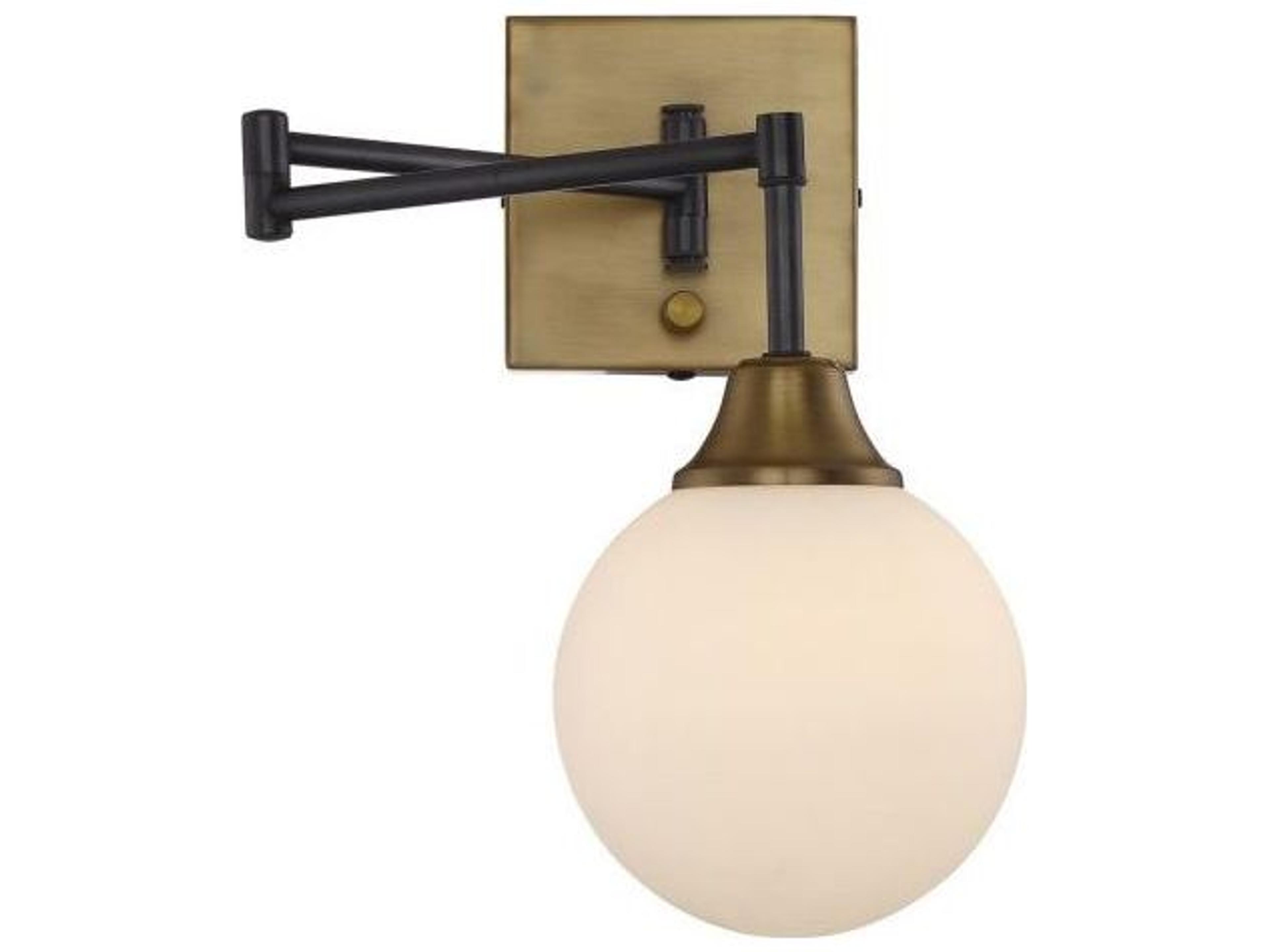 Meridian 1-Light Oiled Rubbed Bronze Natural Brass Glass Wall Sconce
