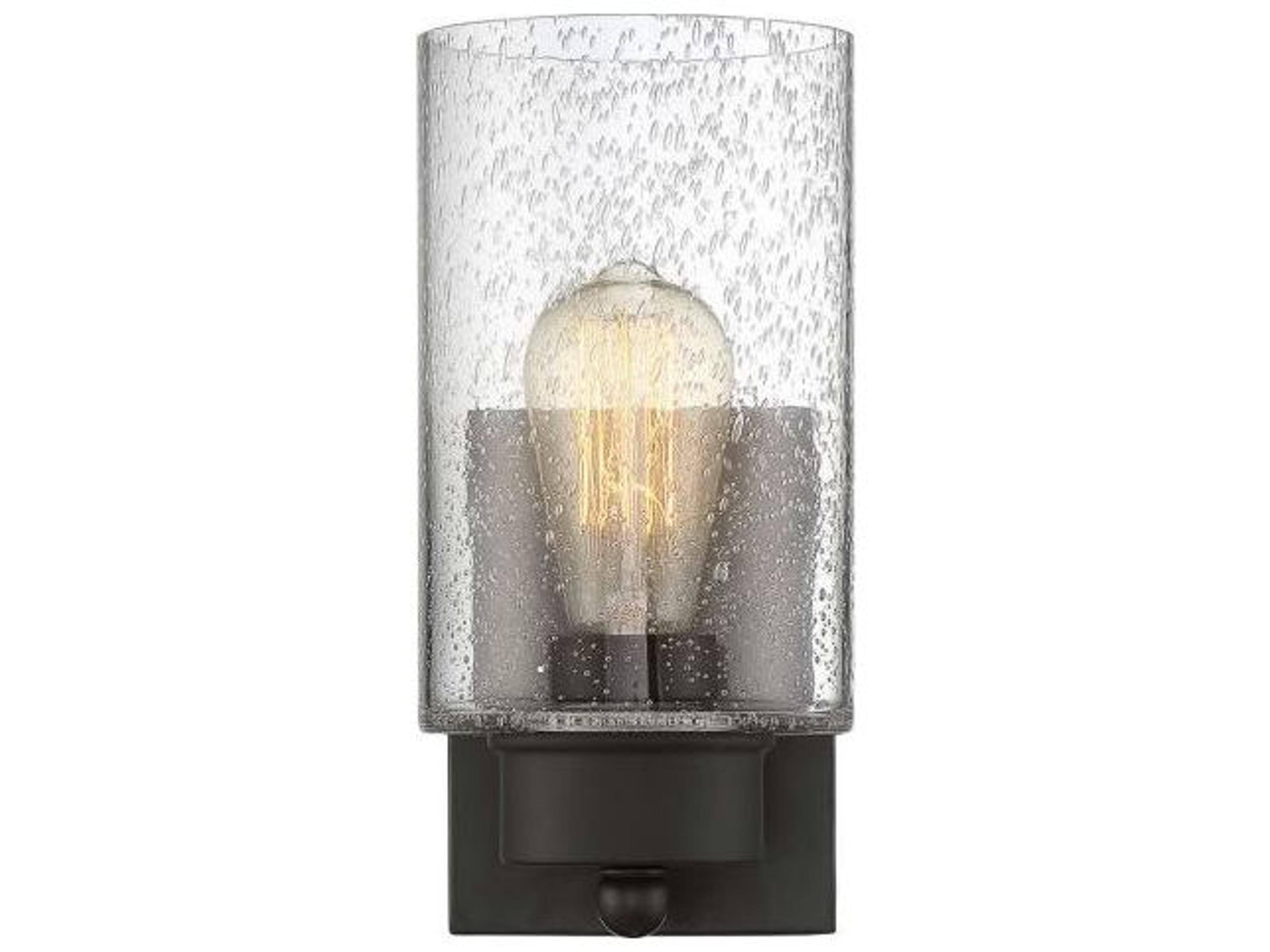 Meridian 1-Light Oil Rubbed Bronze Glass Wall Sconce