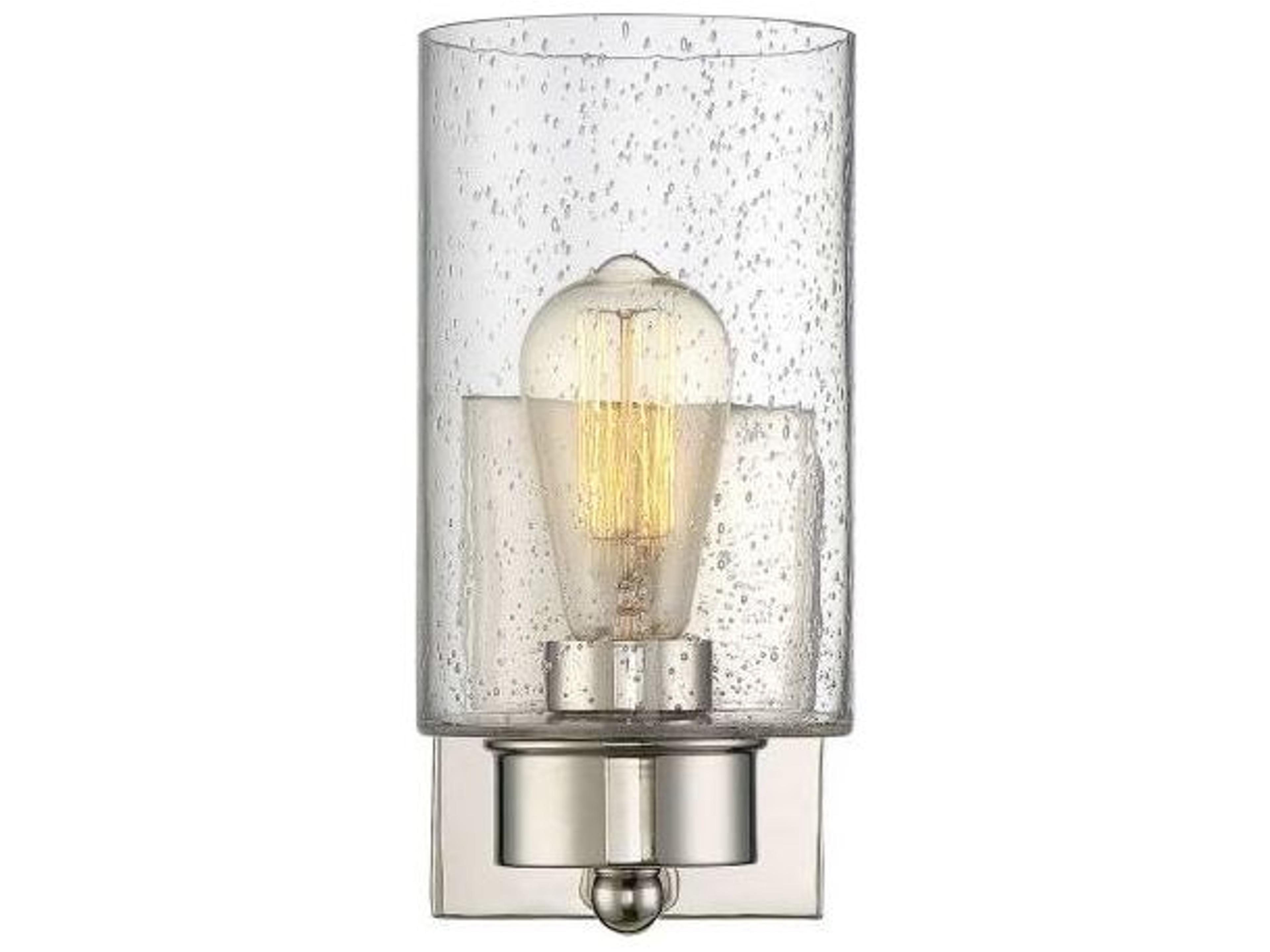 Meridian 1-Light Polished Nickel Glass Wall Sconce