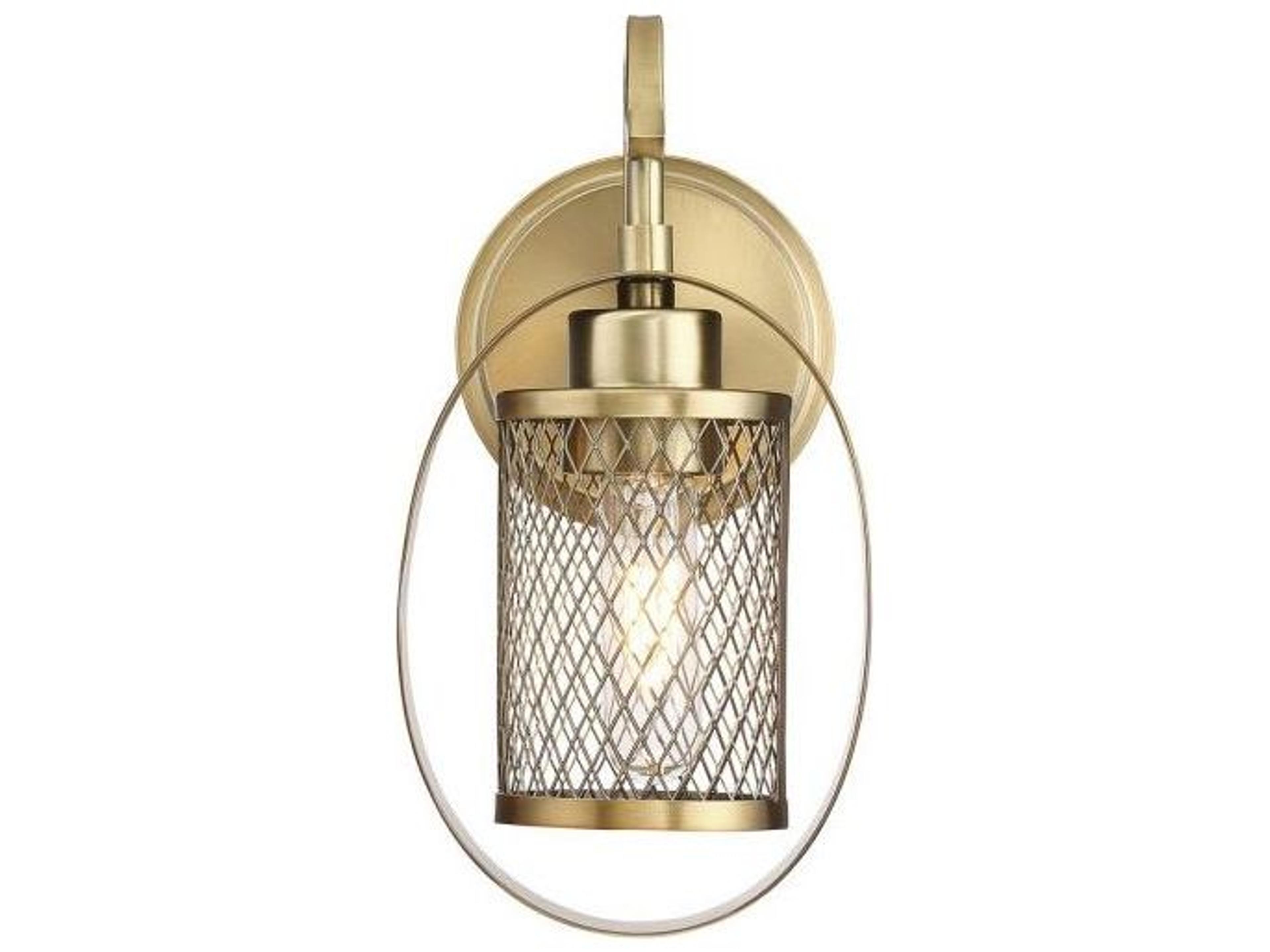 Meridian 1-Light Natural Brass Wall Sconce