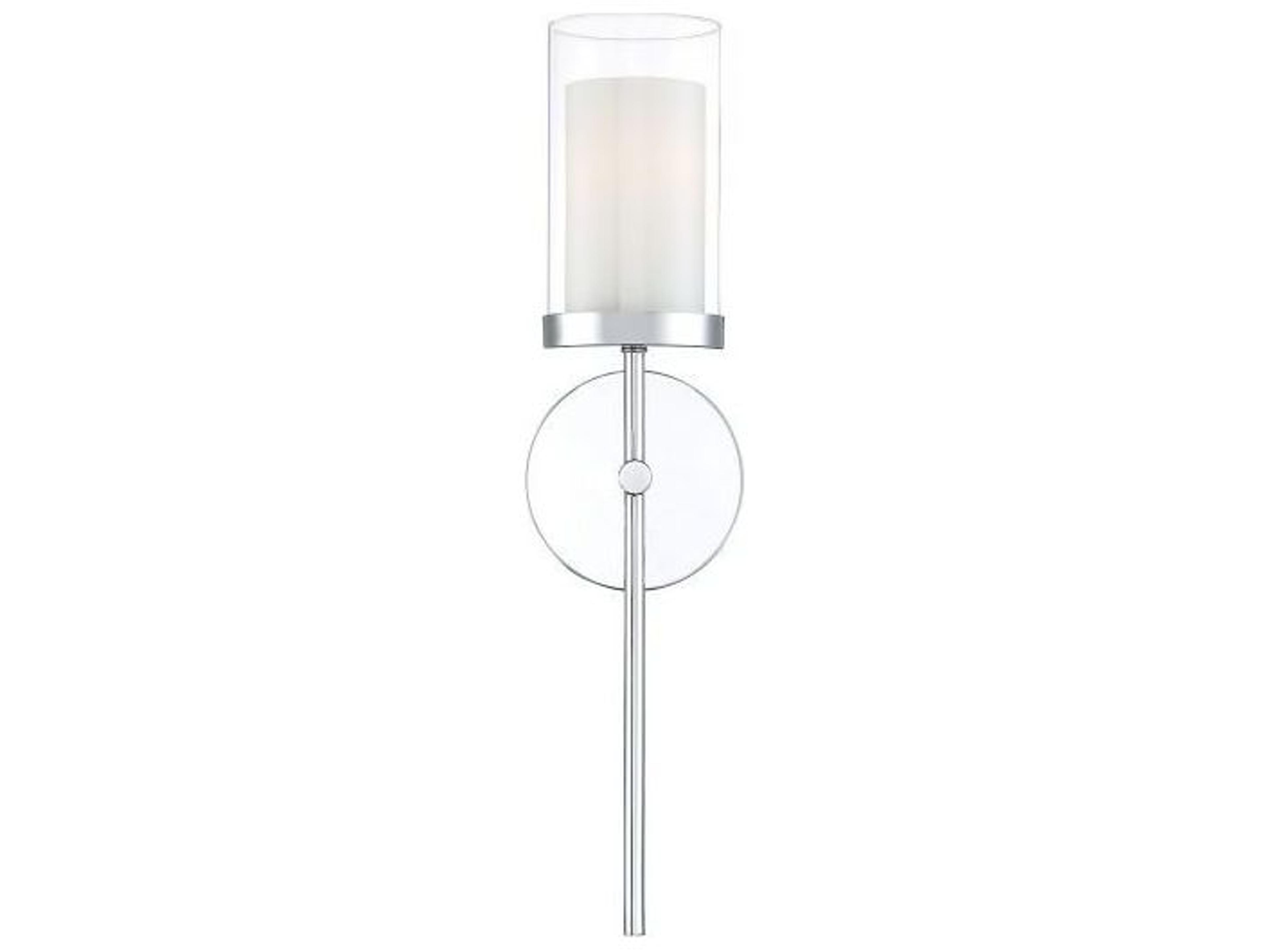 Meridian 1-Light Chrome Glass Wall Sconce