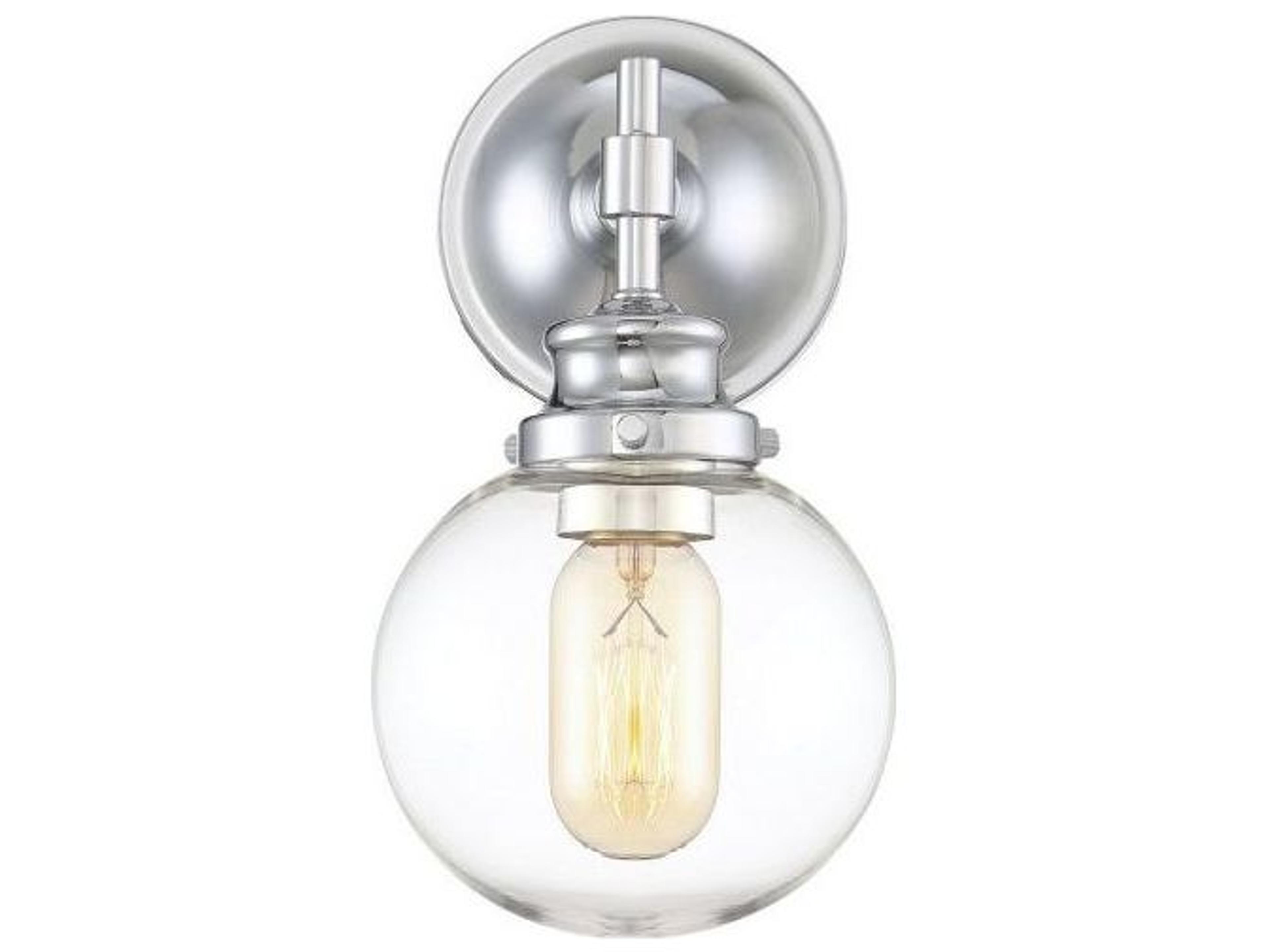 Meridian 1-Light Chrome Glass Wall Sconce