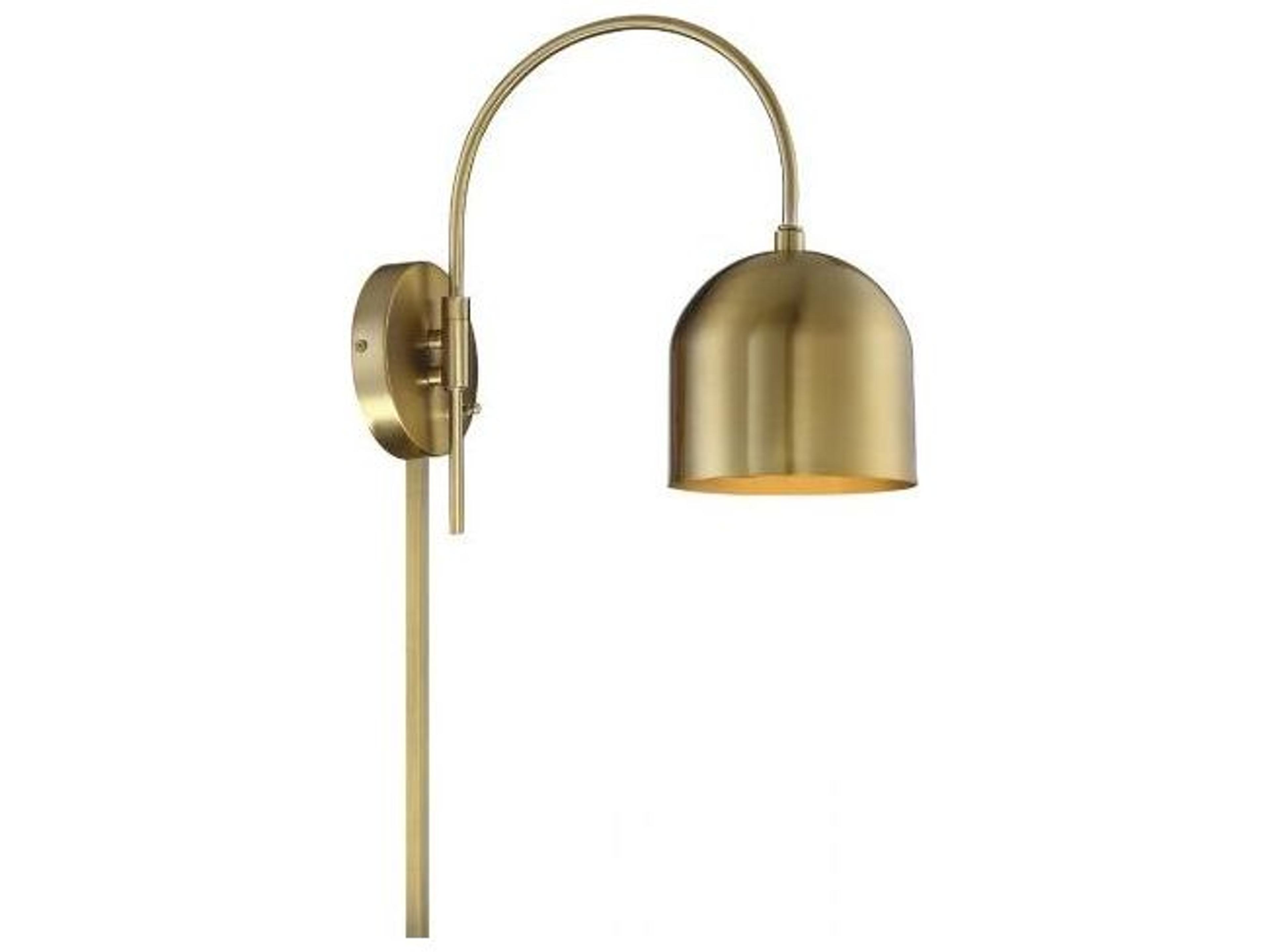 Meridian 1-Light Natural Brass Wall Sconce