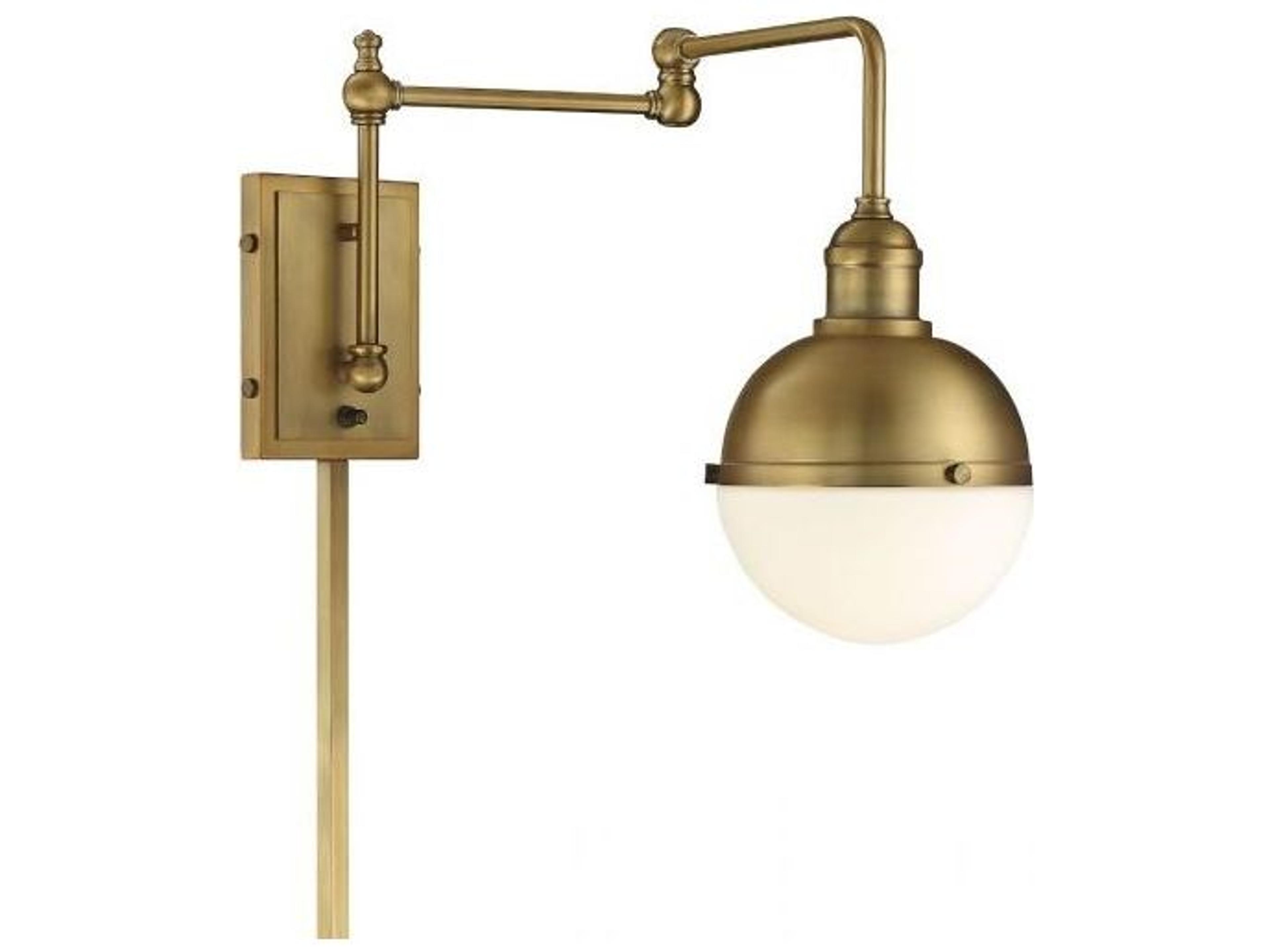 Meridian 1-Light Natural Brass Glass Wall Sconce