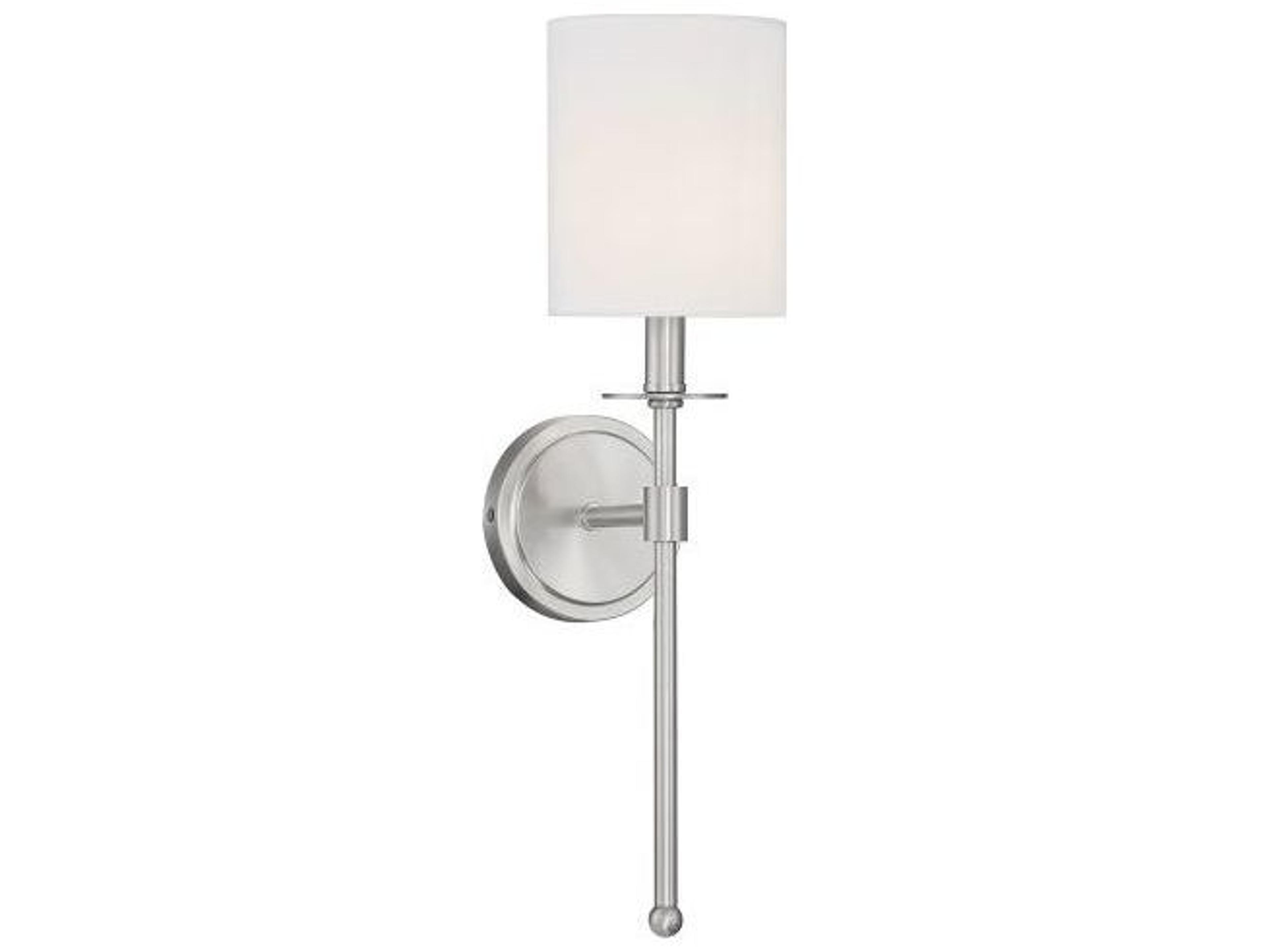 Meridian 1-Light Brushed Nickel Glass Wall Sconce