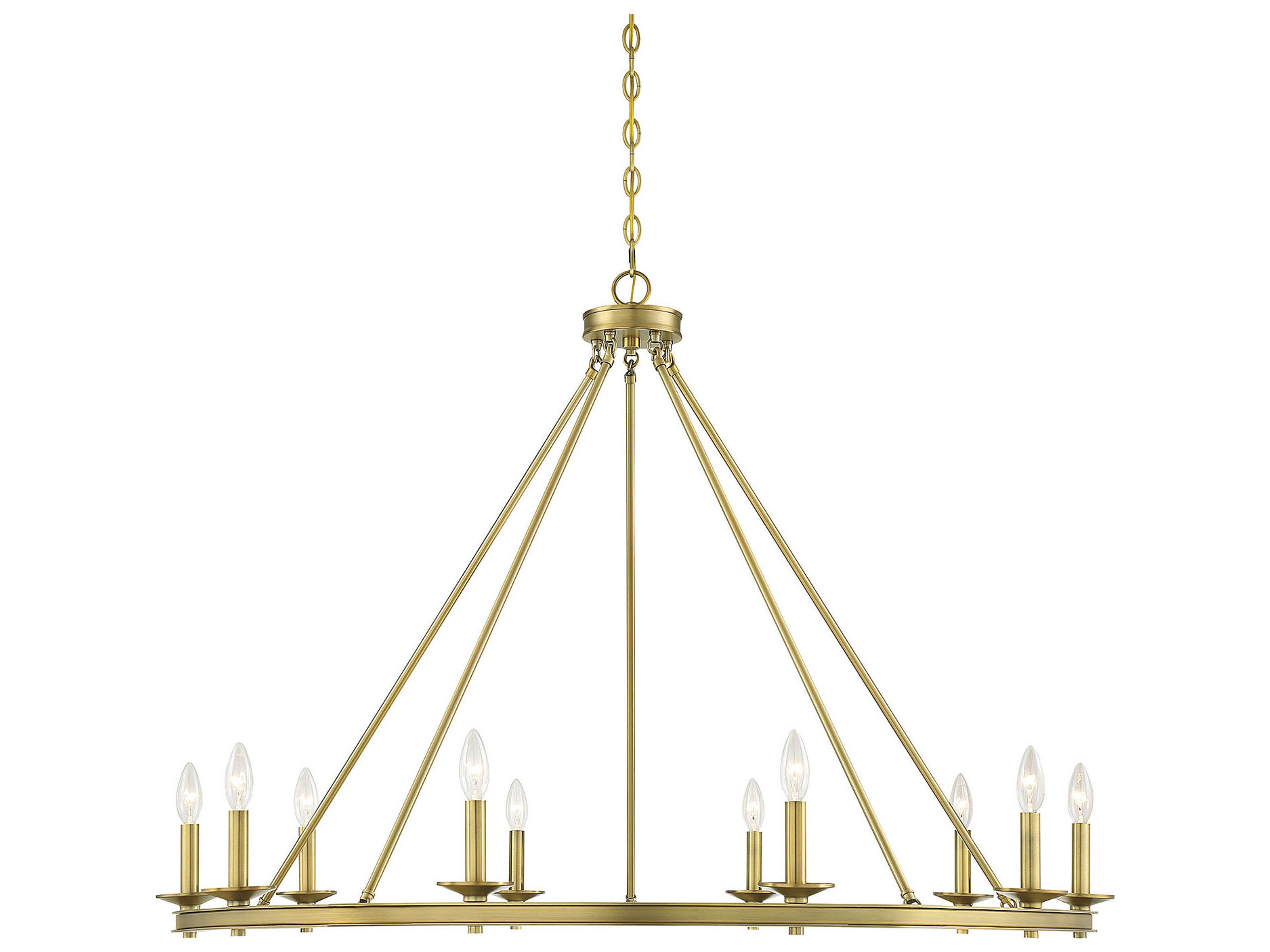 Middleton 10-Light Warm Brass Candelabra Chandelier