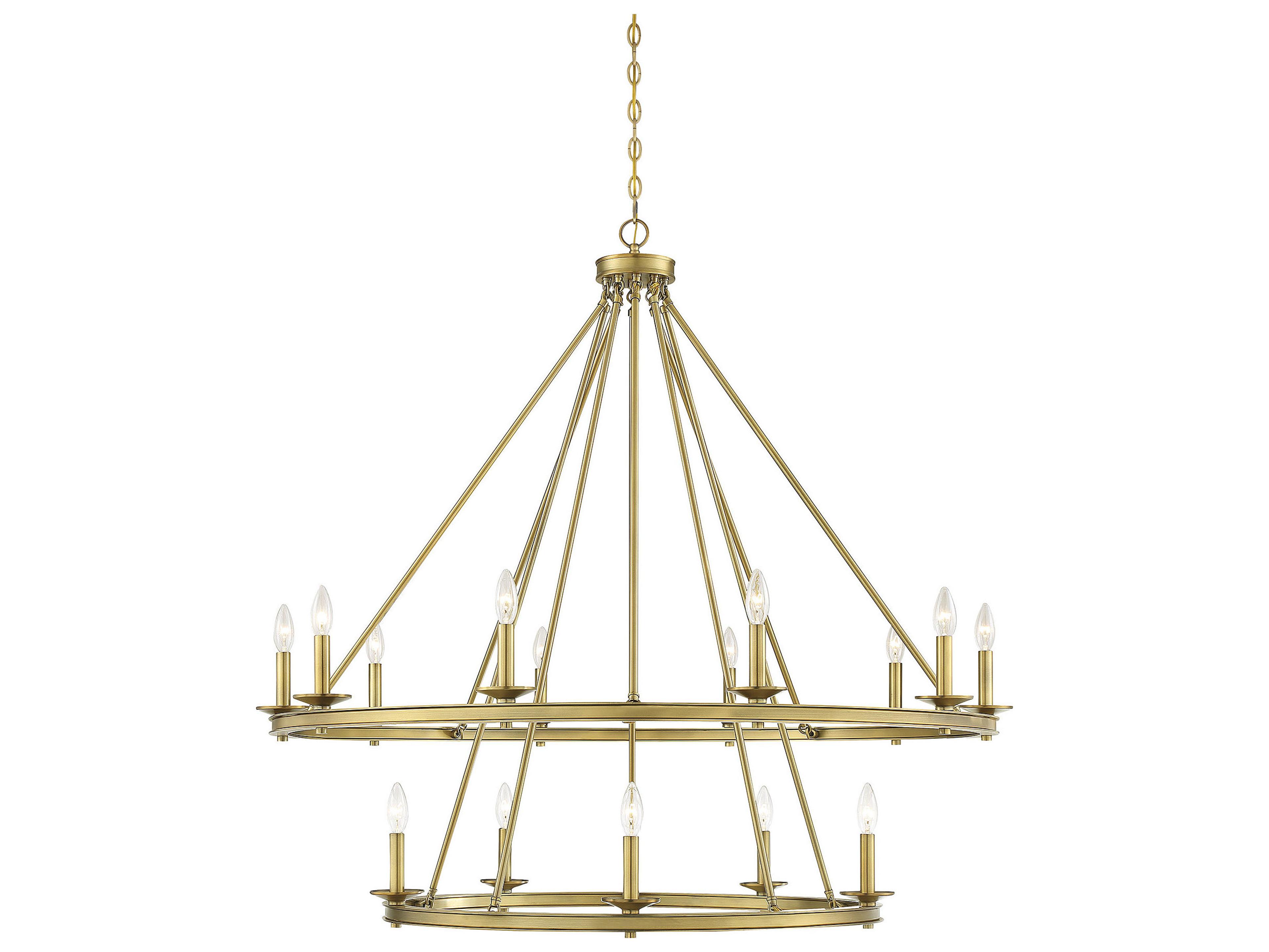 Middleton 15-Light Warm Brass Candelabra Tiered Chandelier