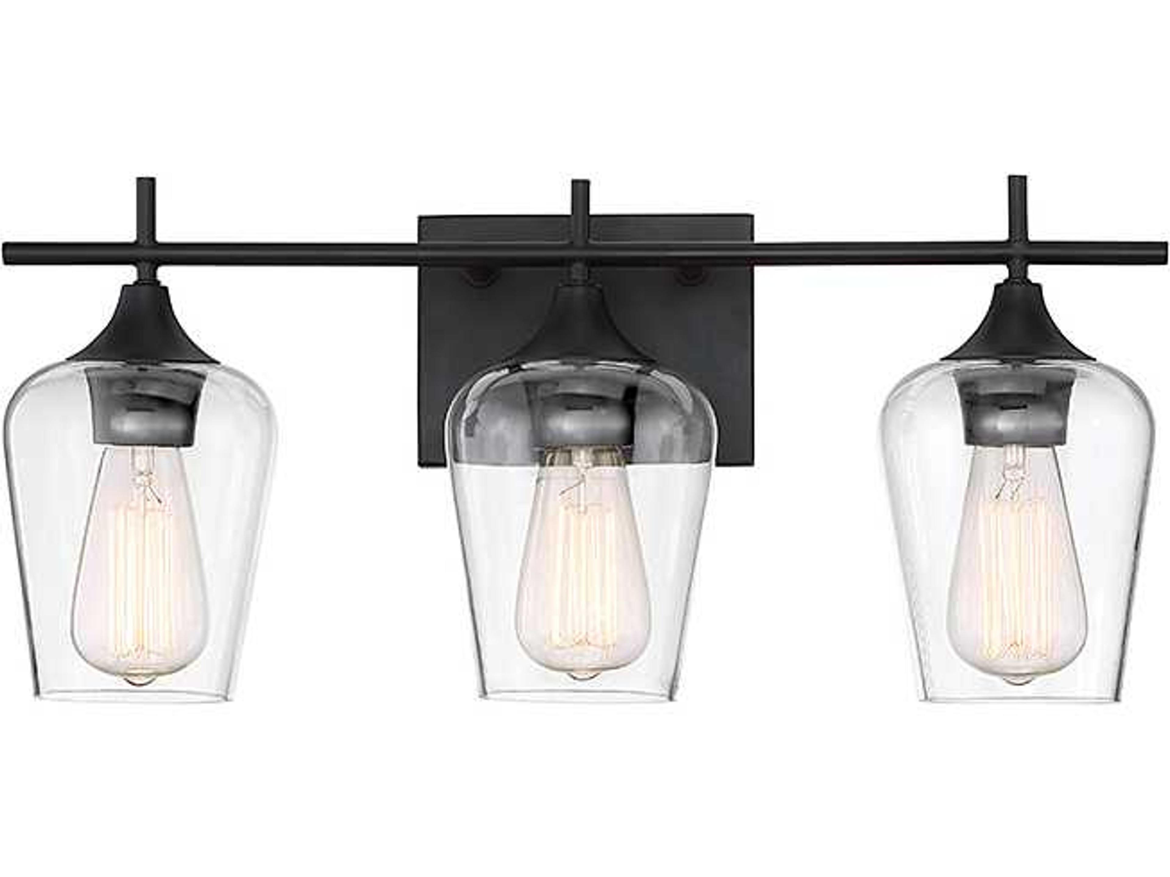 Octave 3-Light English Bronze Glass Vanity Light