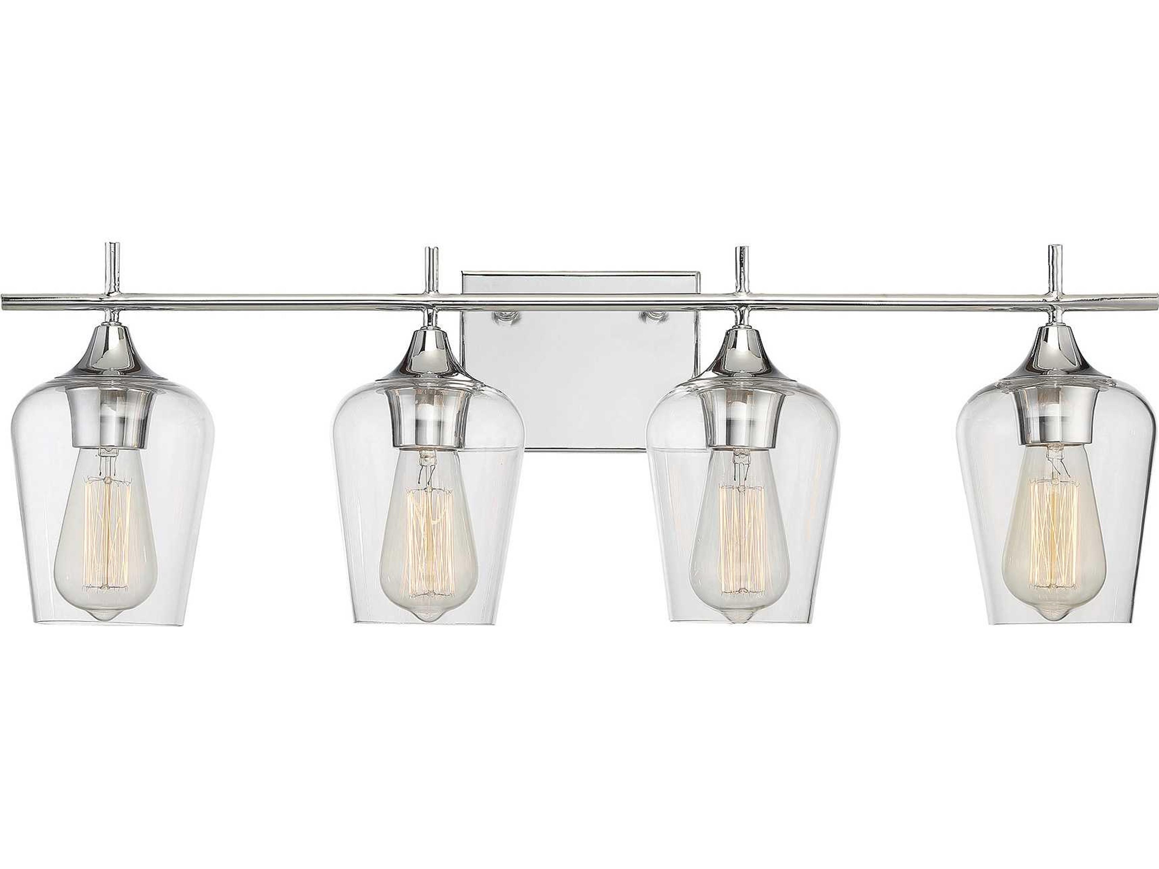 Octave 4-Light Polished Chrome Glass Vanity Light