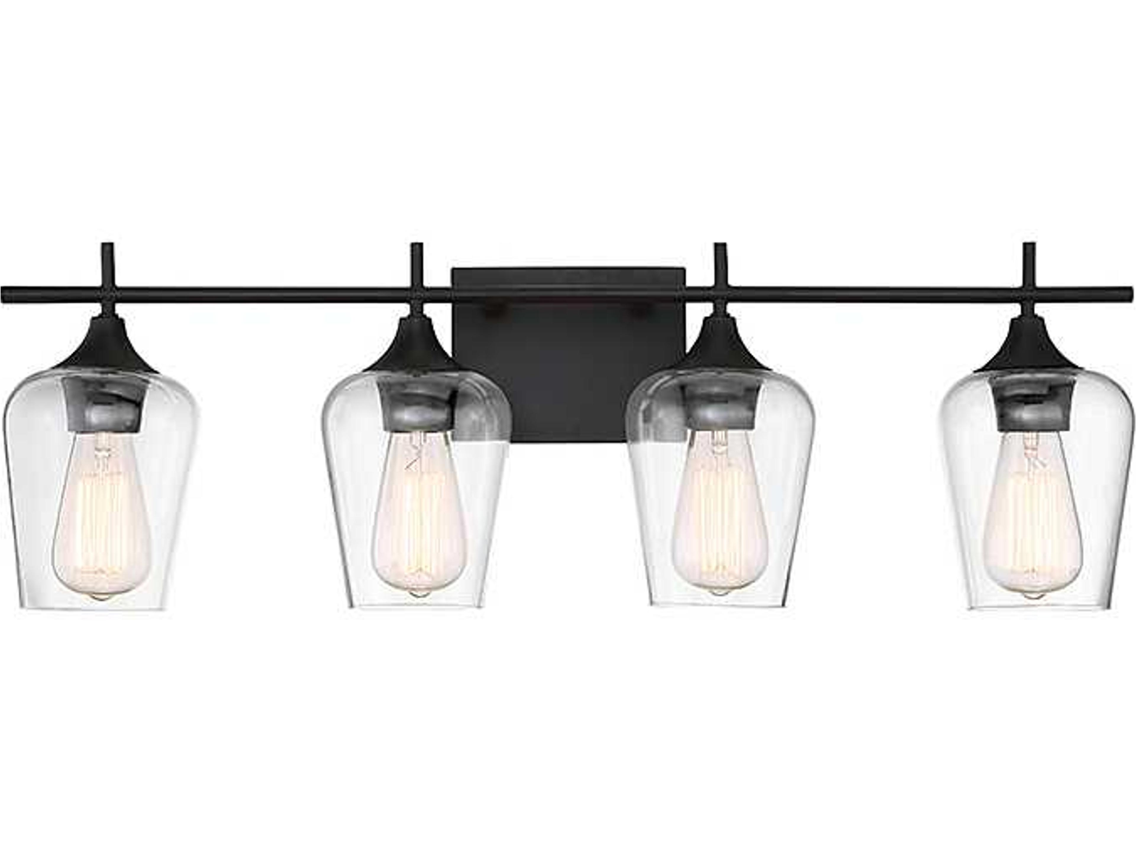 Octave 4-Light English Bronze Glass Vanity Light