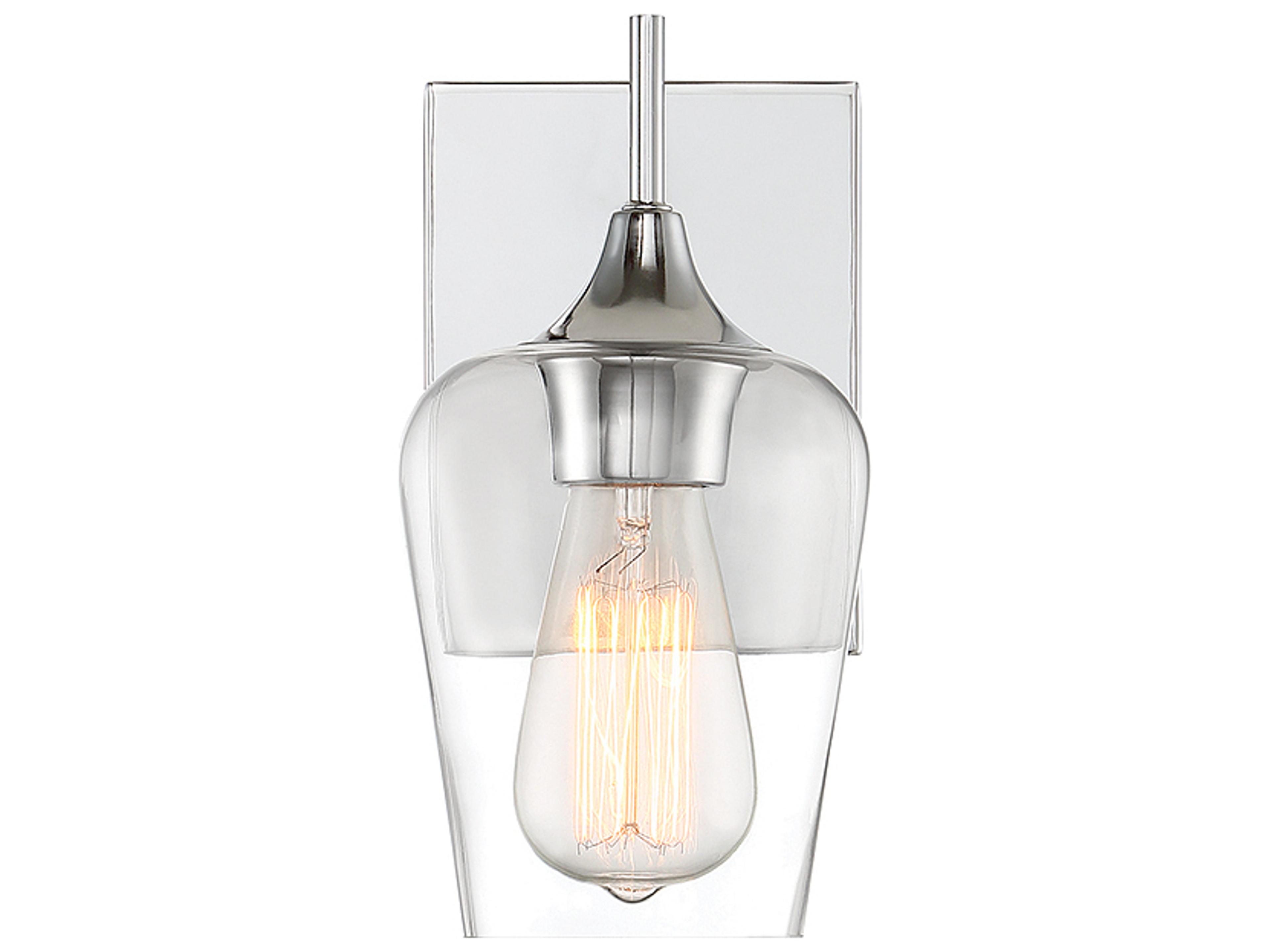Octave 1-Light Polished Chrome Glass Wall Sconce