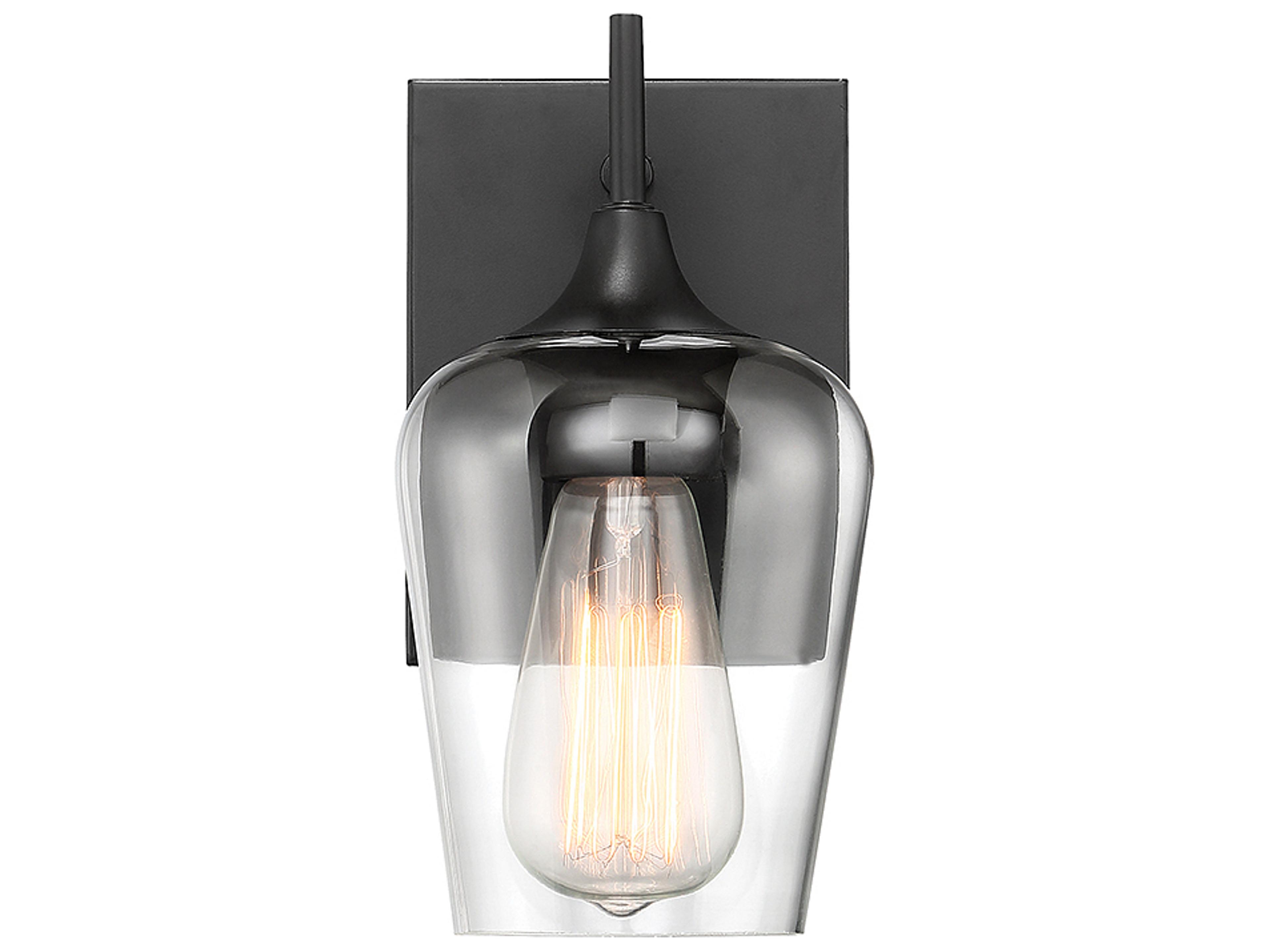 Octave 1-Light English Bronze Glass Wall Sconce