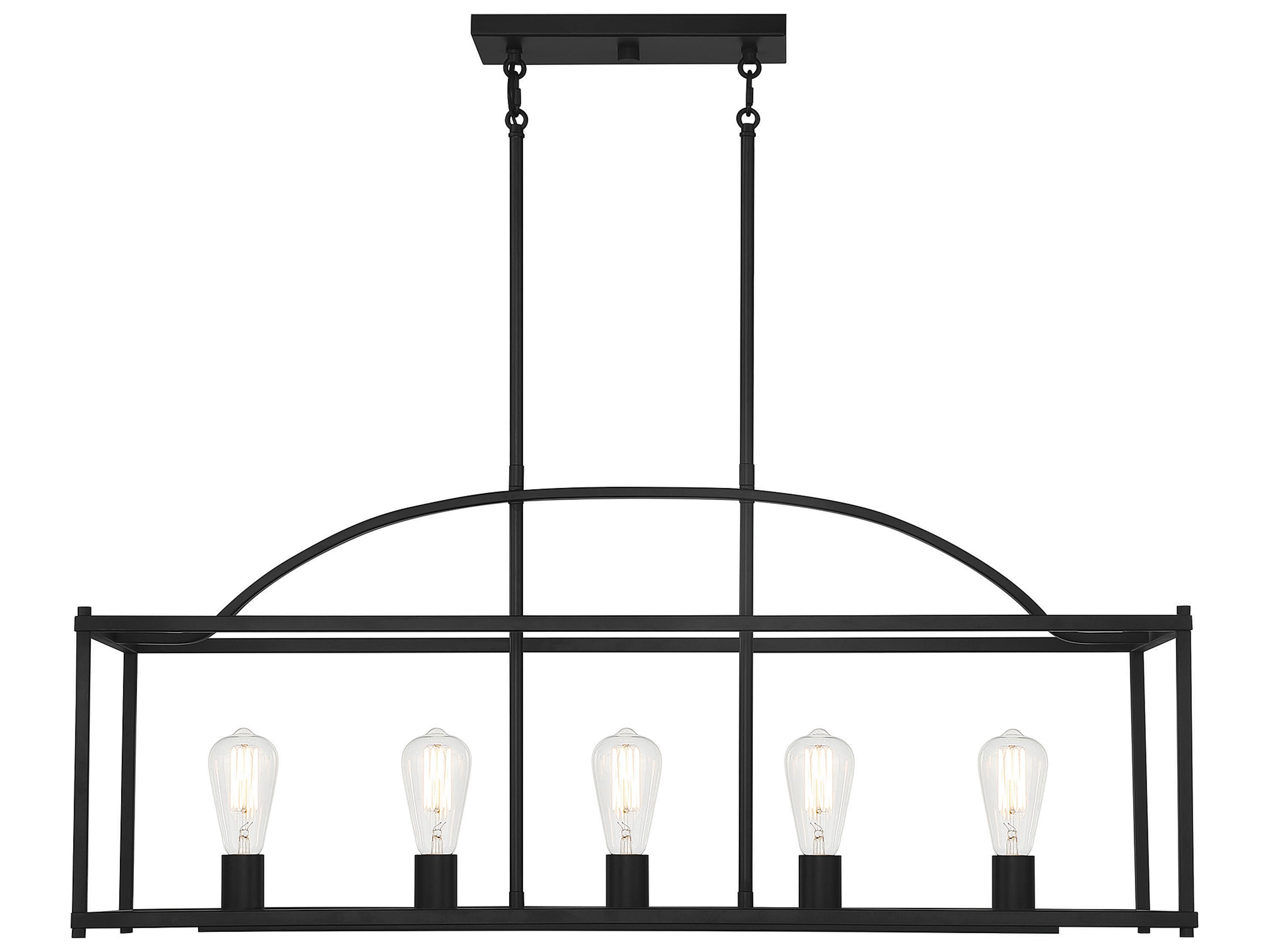 Palladian 5-Light Matte Black Island Pendant