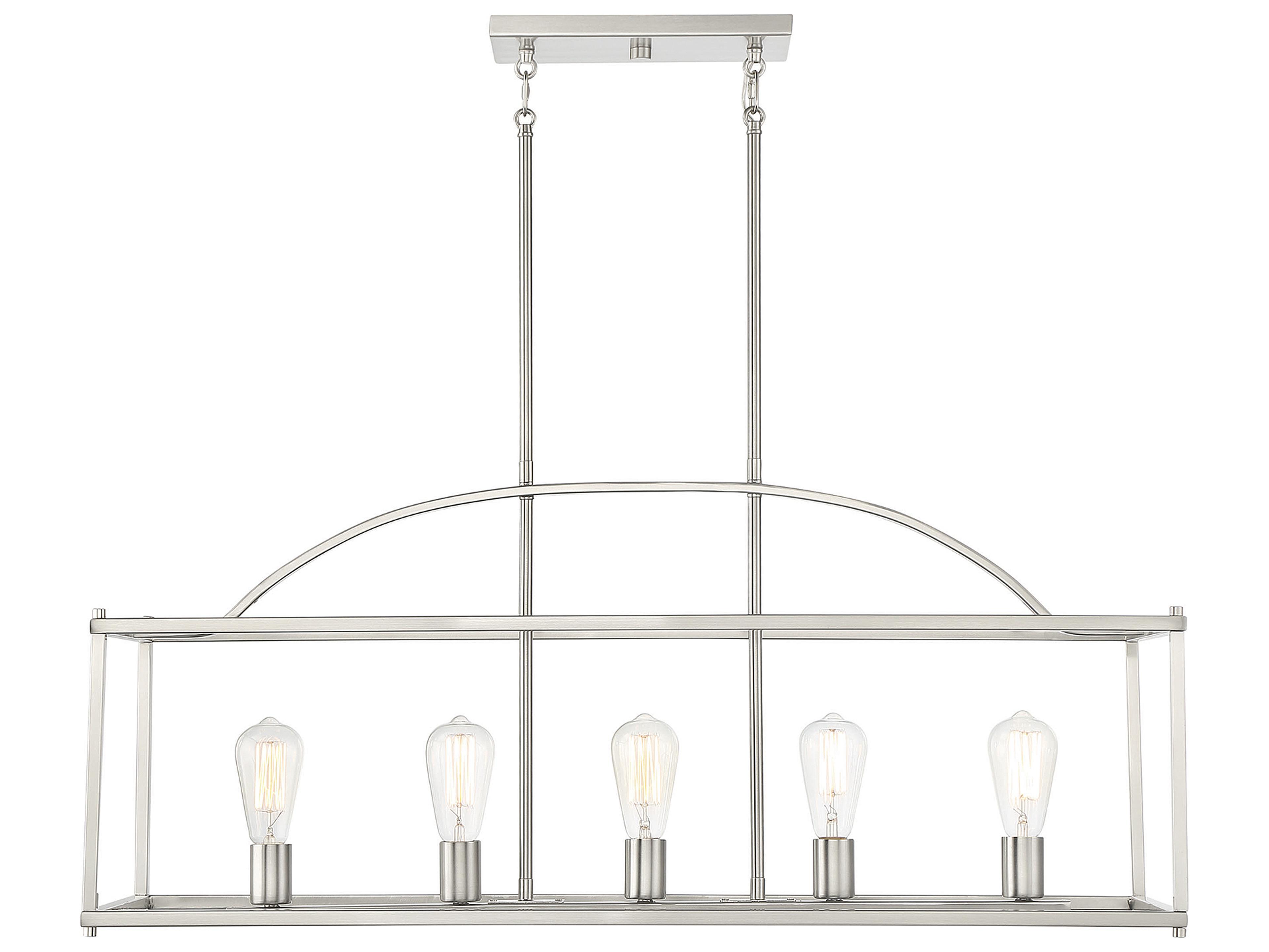 Palladian 5-Light Satin Nickel Island Pendant