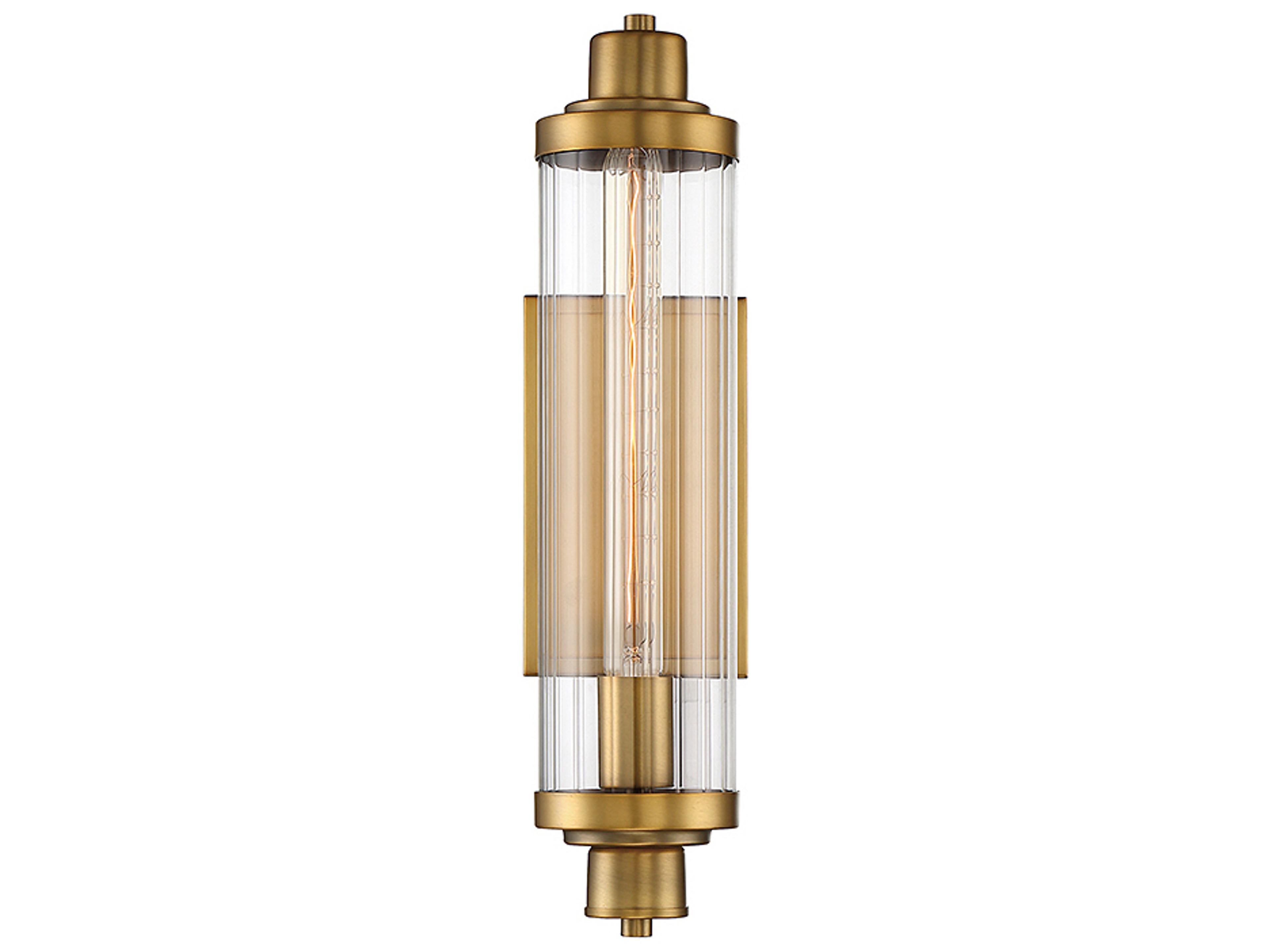 Pike 1-Light Warm Brass Glass Wall Sconce