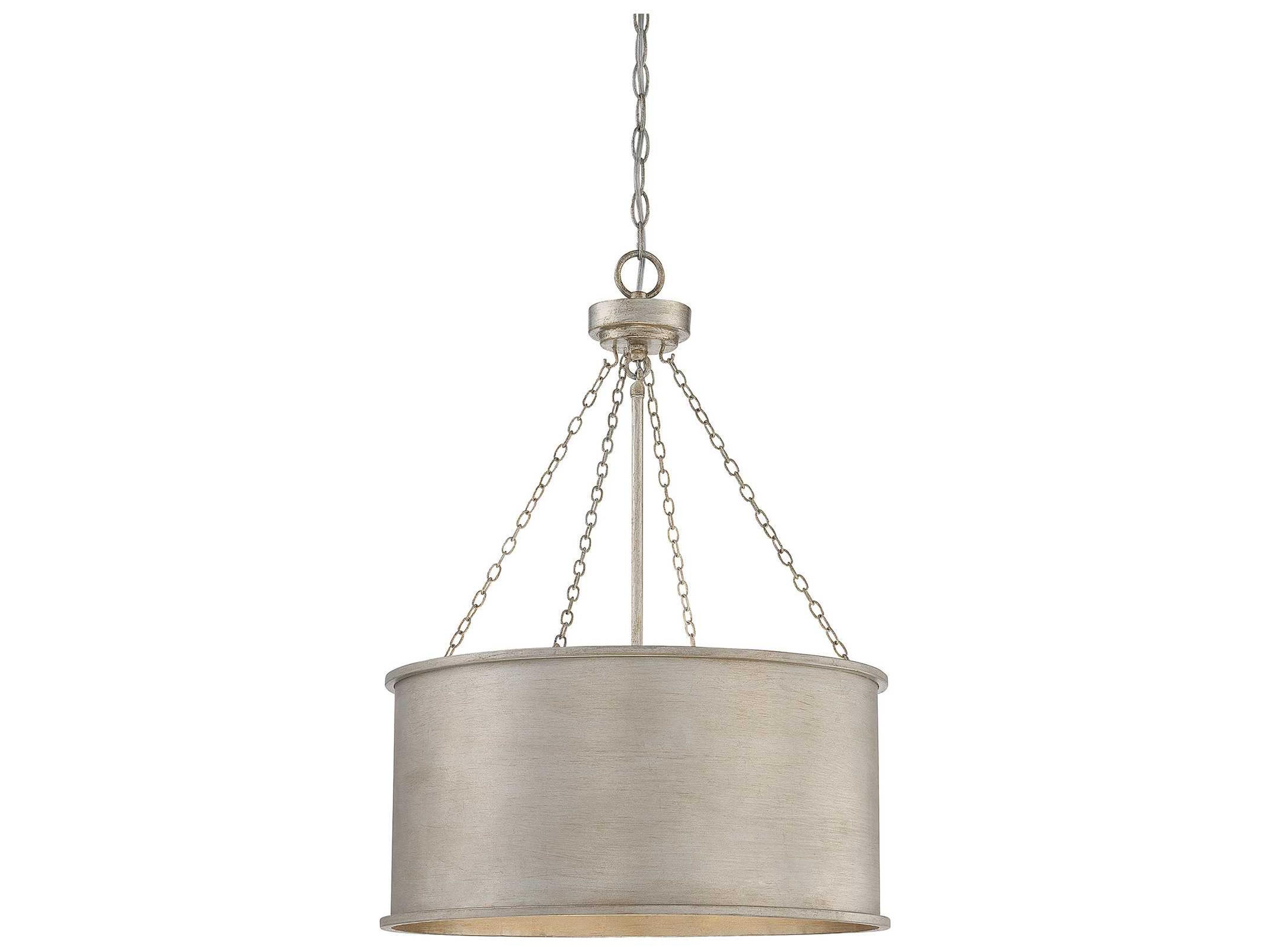 Rochester 4-Light Silver Patina Nickel Drum Pendant