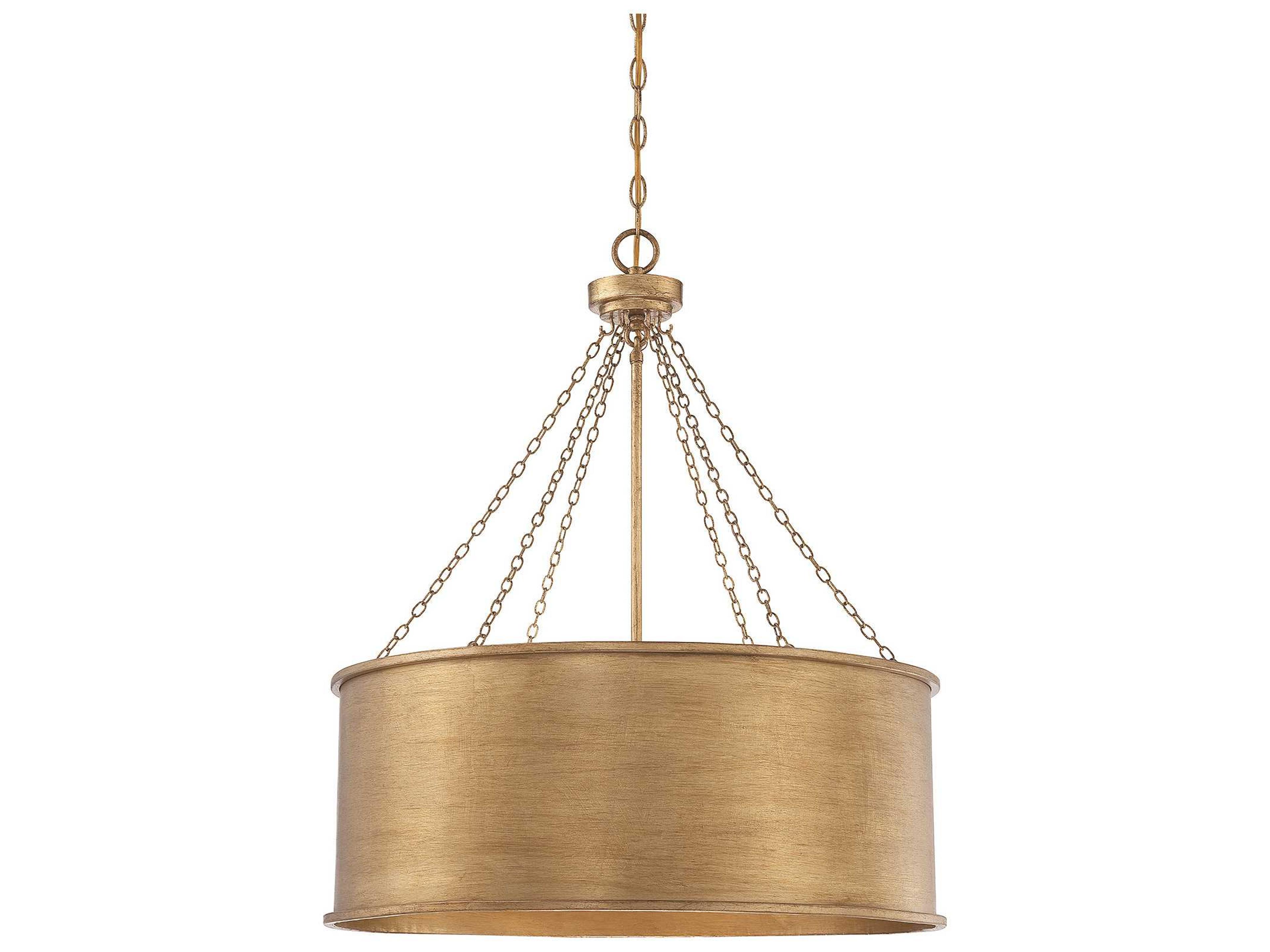 Rochester 6-Light Gold Patina Drum Pendant