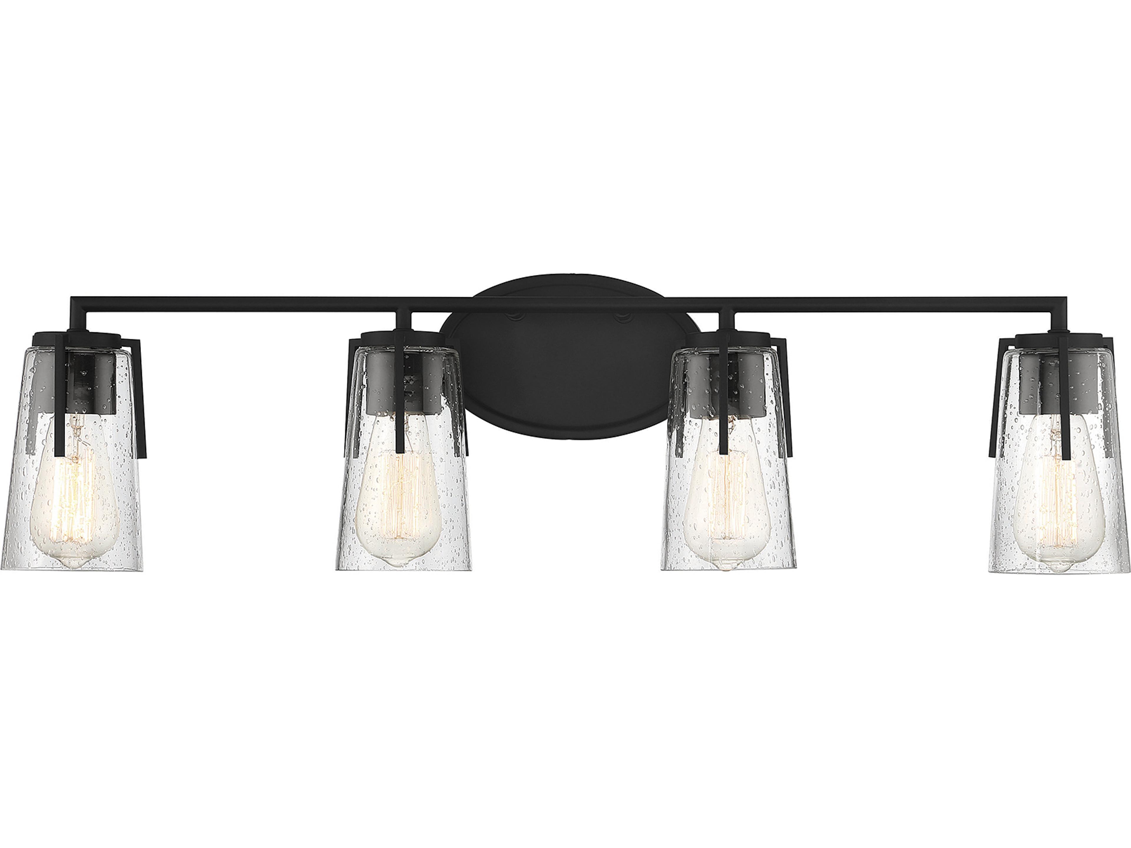 Sacremento 4-Light Black Glass Vanity Light
