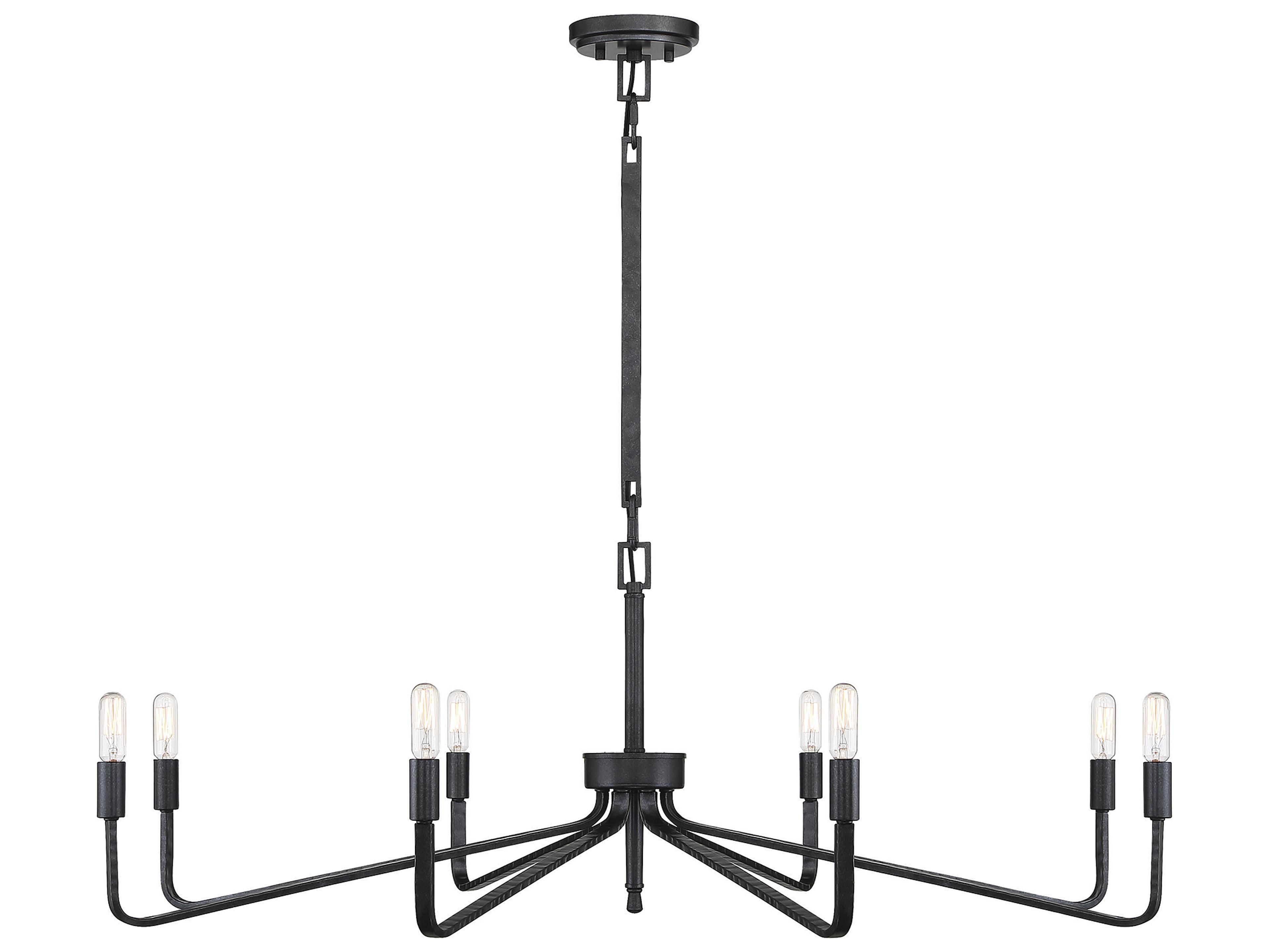Salem 8-Light Forged Iron Black Chandelier