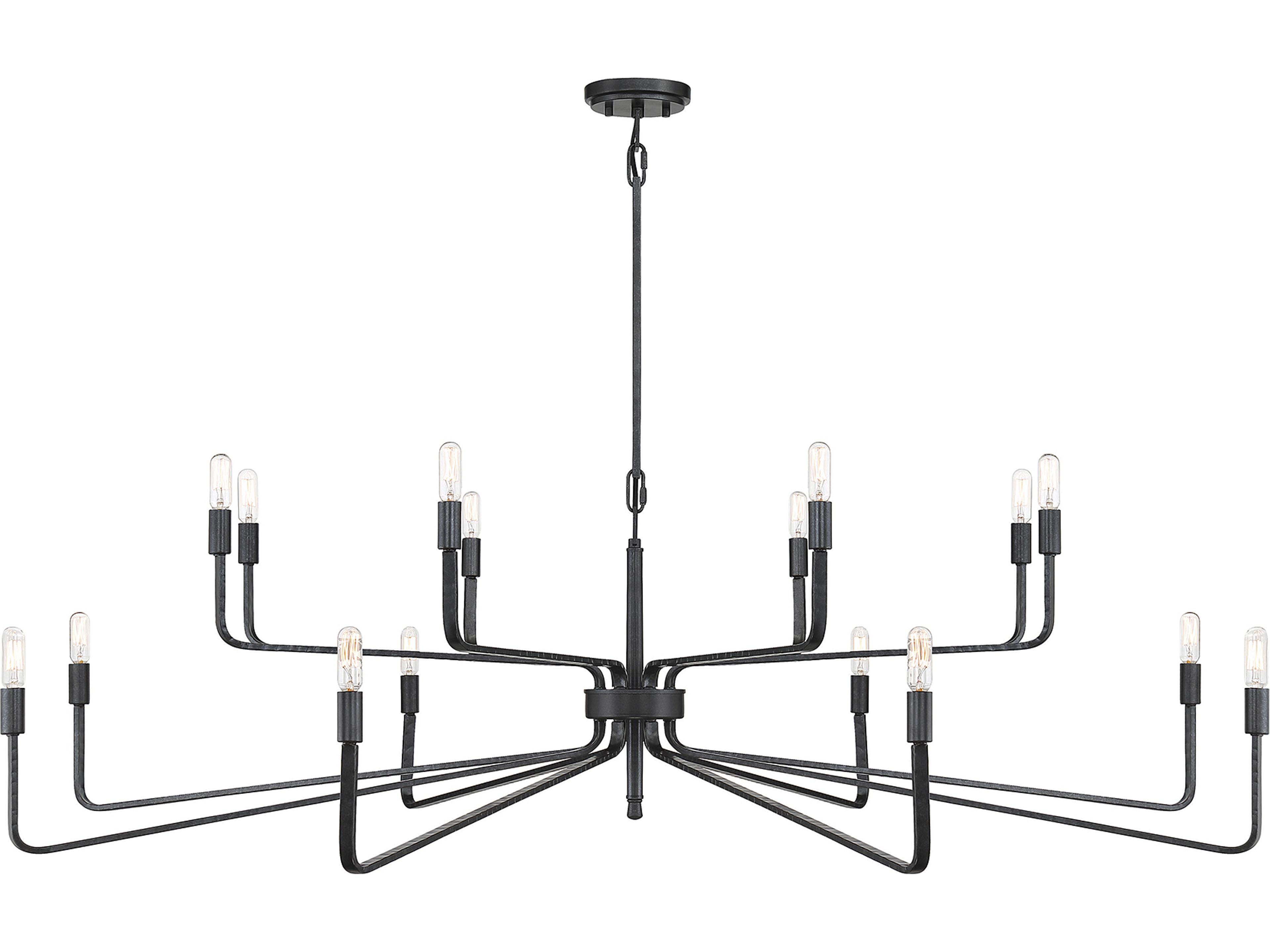Salem 16-Light Forged Iron Black Chandelier