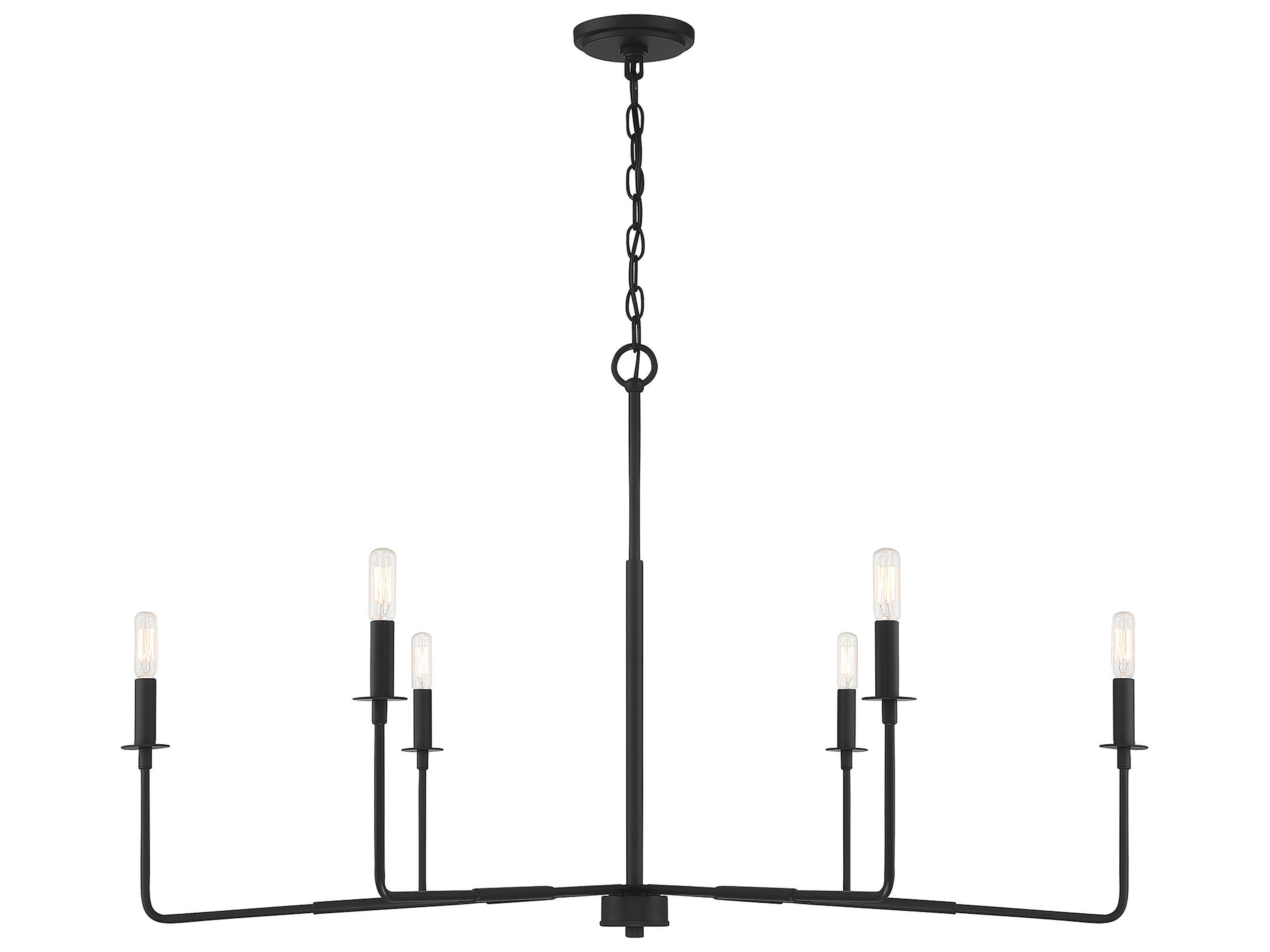 Salerno 6-Light Matte Black Chandelier