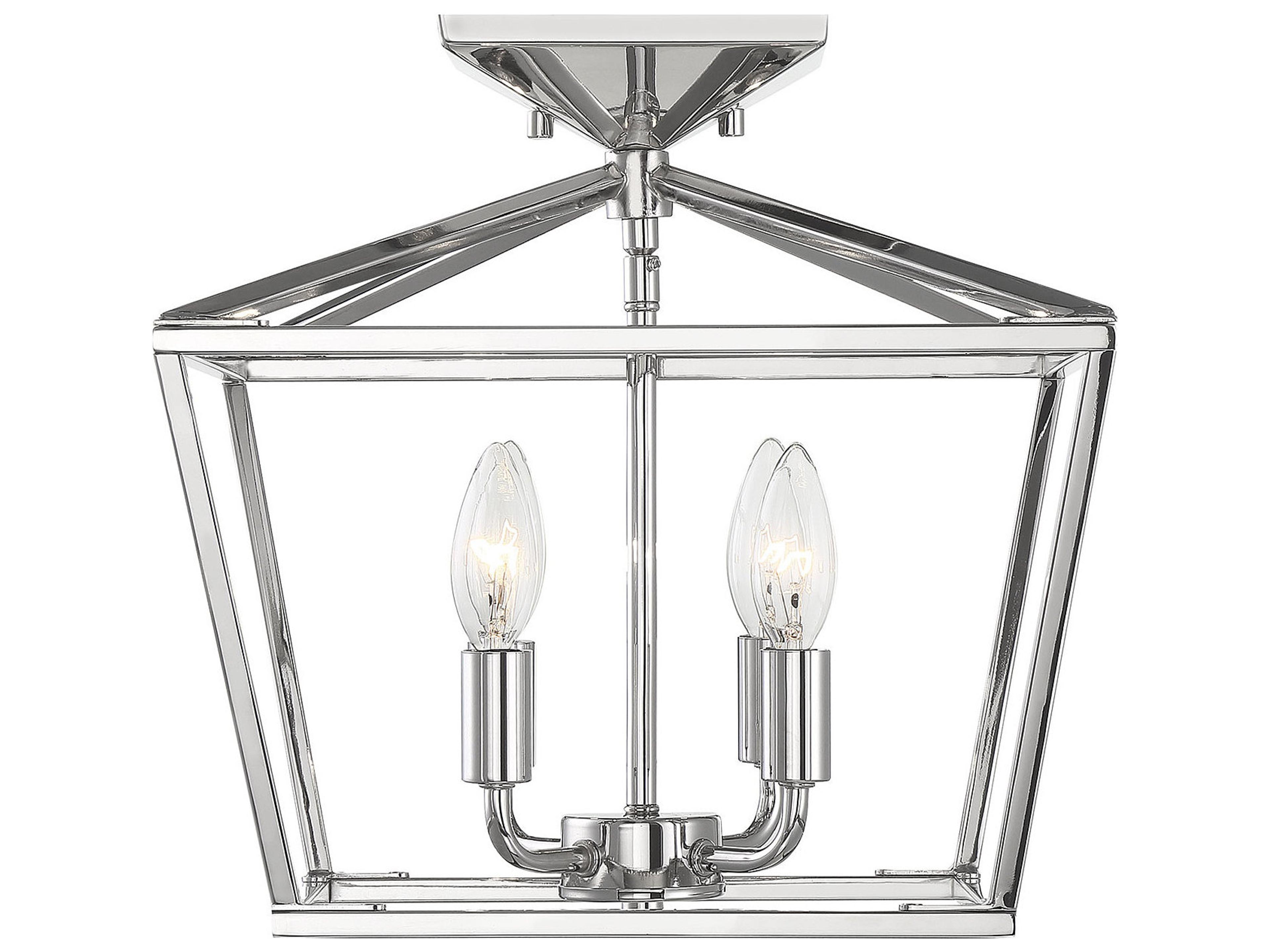 Townsend 4-Light Polished Nickel Tiered Semi Flush Mount