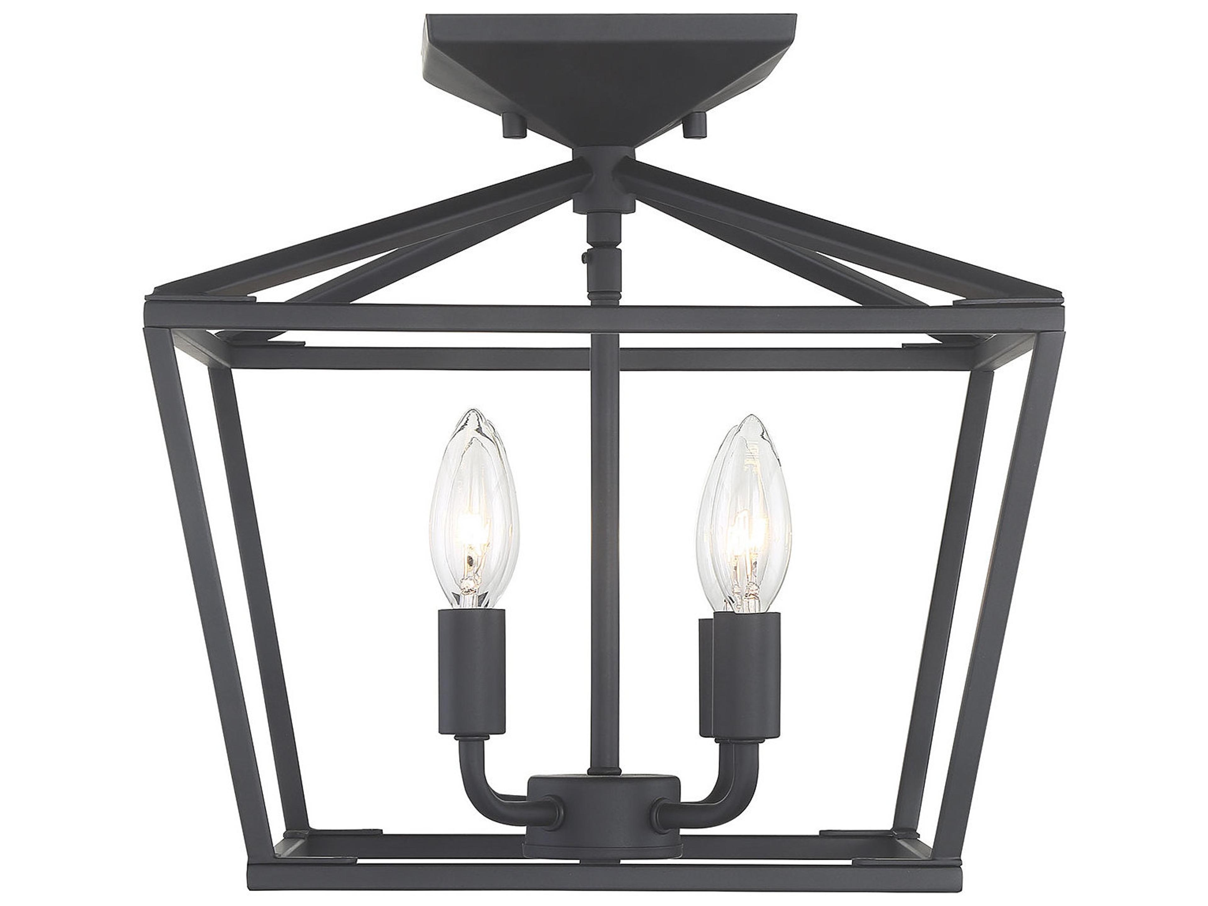 Townsend 4-Light Matte Black Tiered Semi Flush Mount