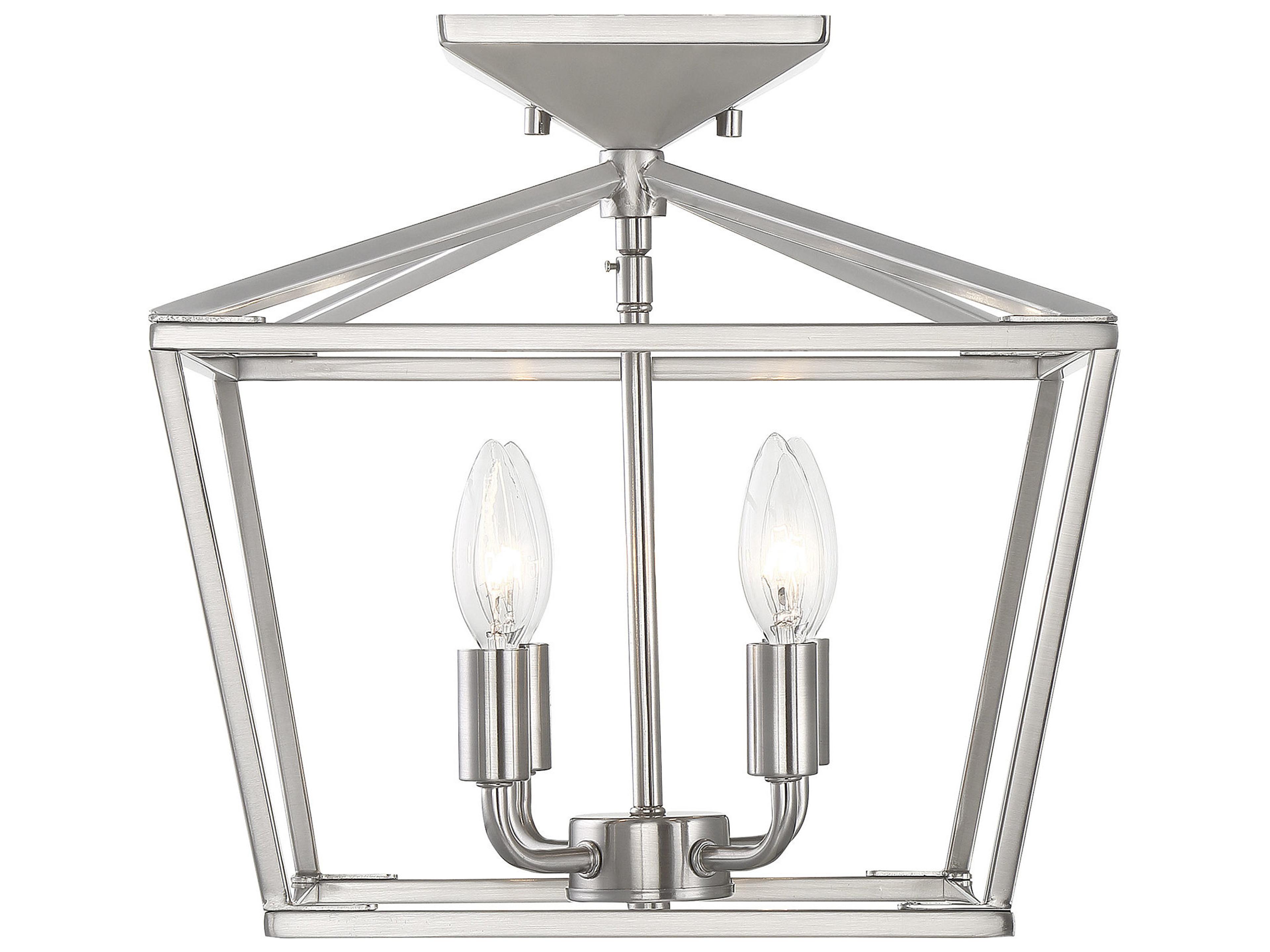 Townsend 4-Light Satin Nickel Tiered Semi Flush Mount