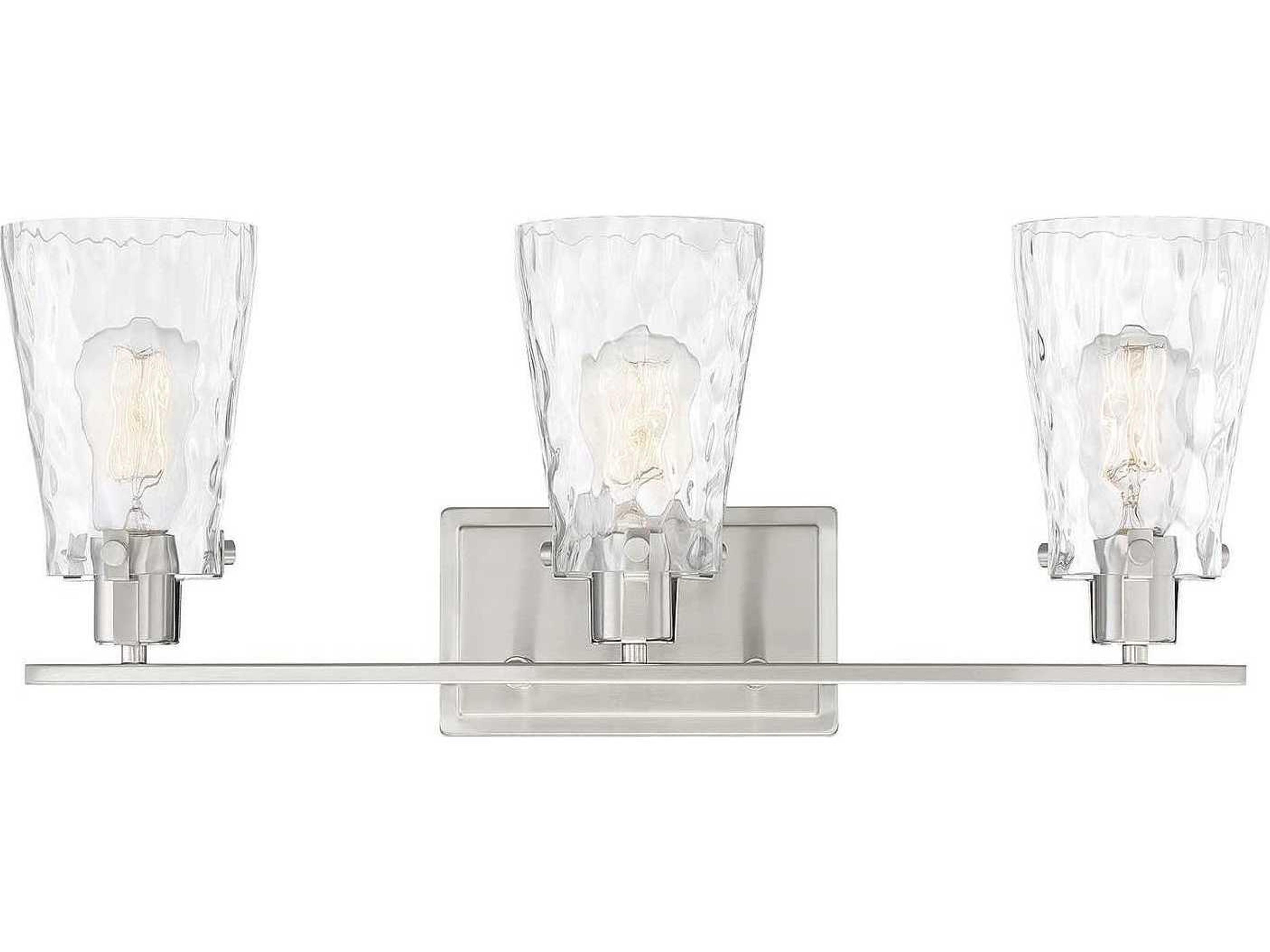 Vaughan 3-Light Satin Nickel Glass Vanity Light