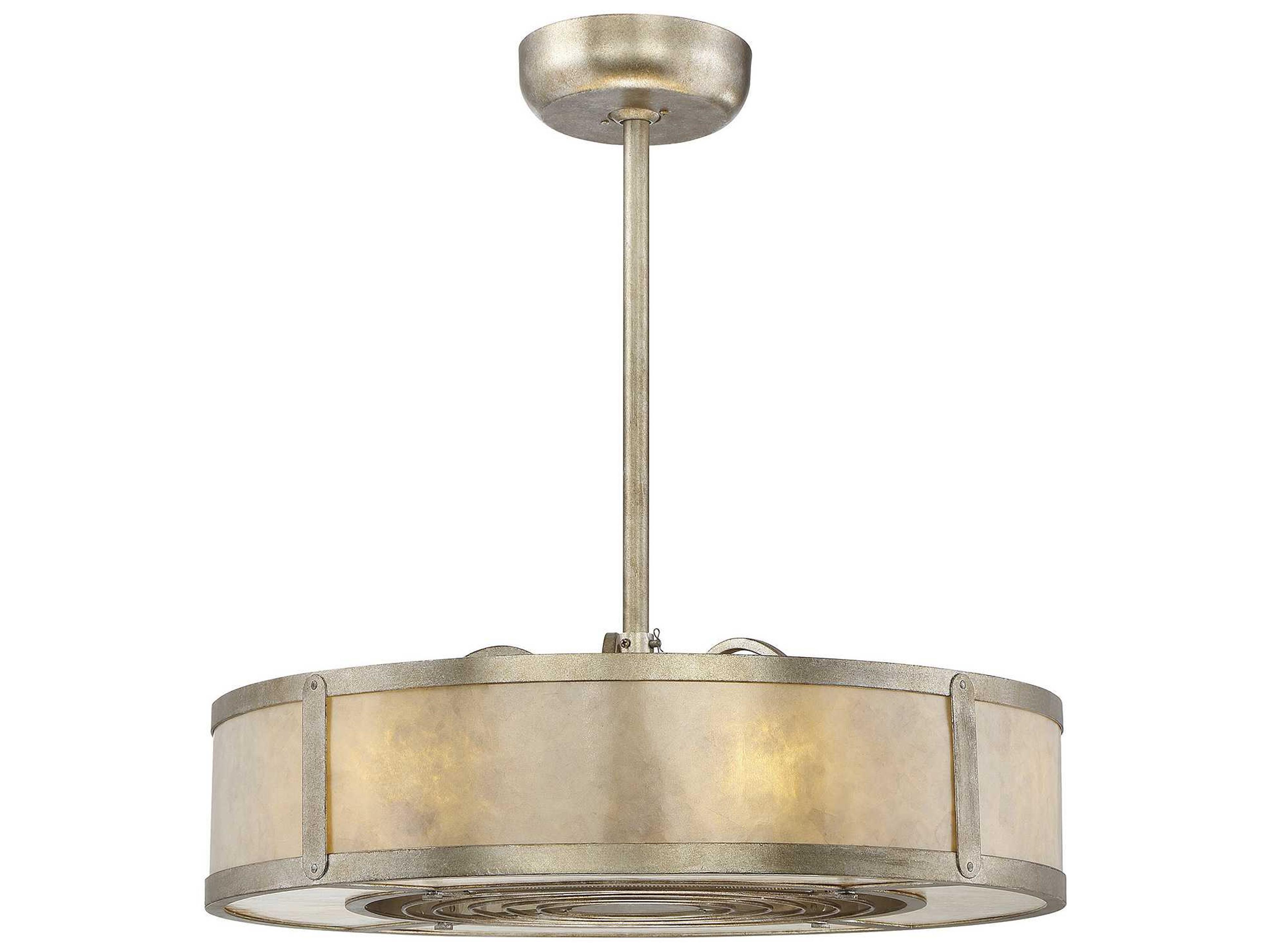 Vireo 6 - Light Ceiling Fan with Cream Organza Shade and Mica Glass