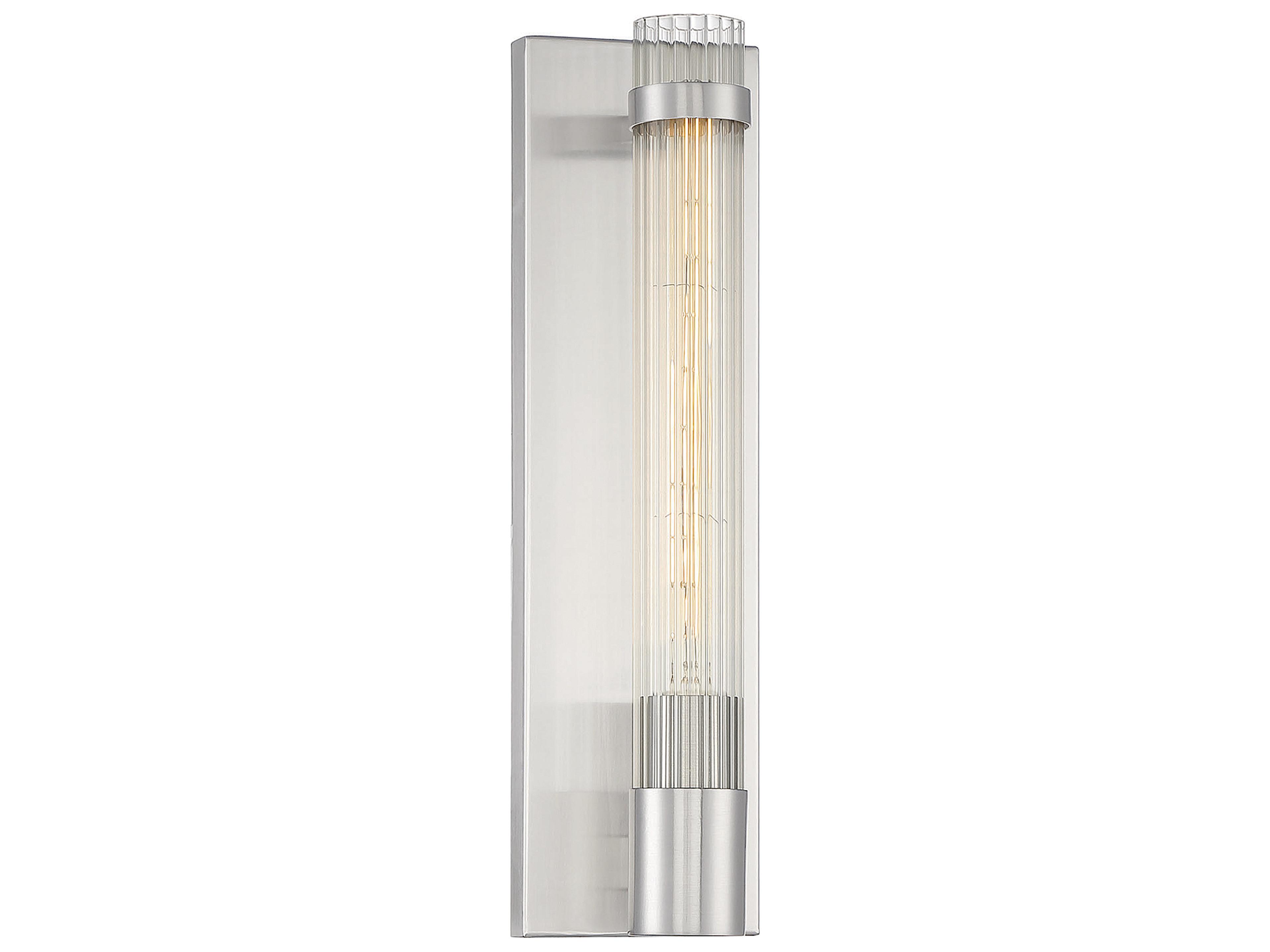 Willmar 1-Light Satin Nickel Glass Wall Sconce