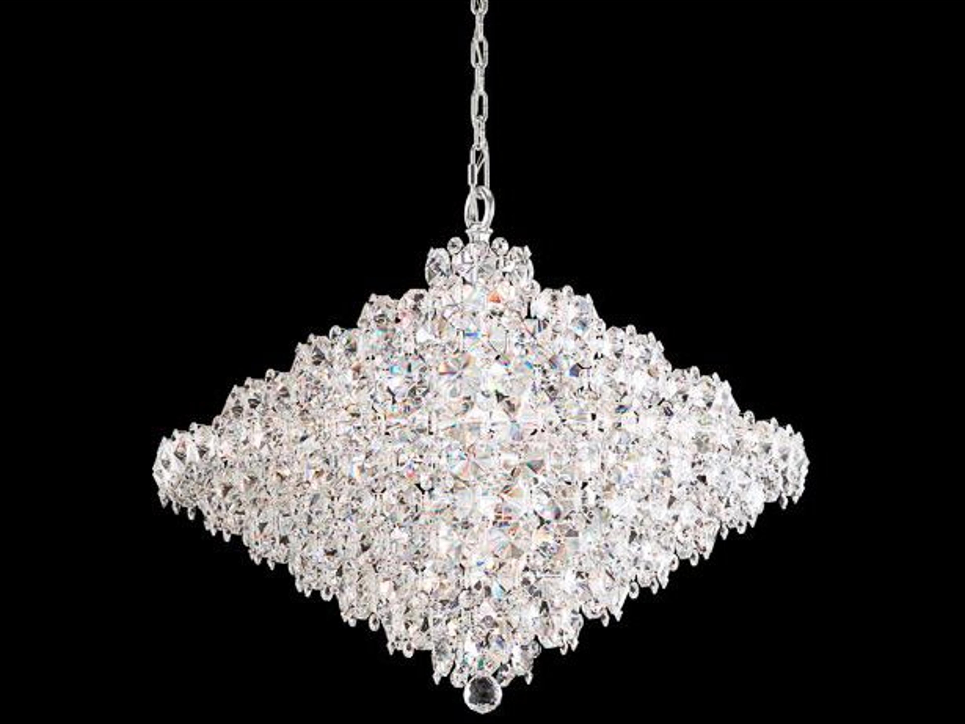 Baronet 28-Light Silver Crystal Pendant