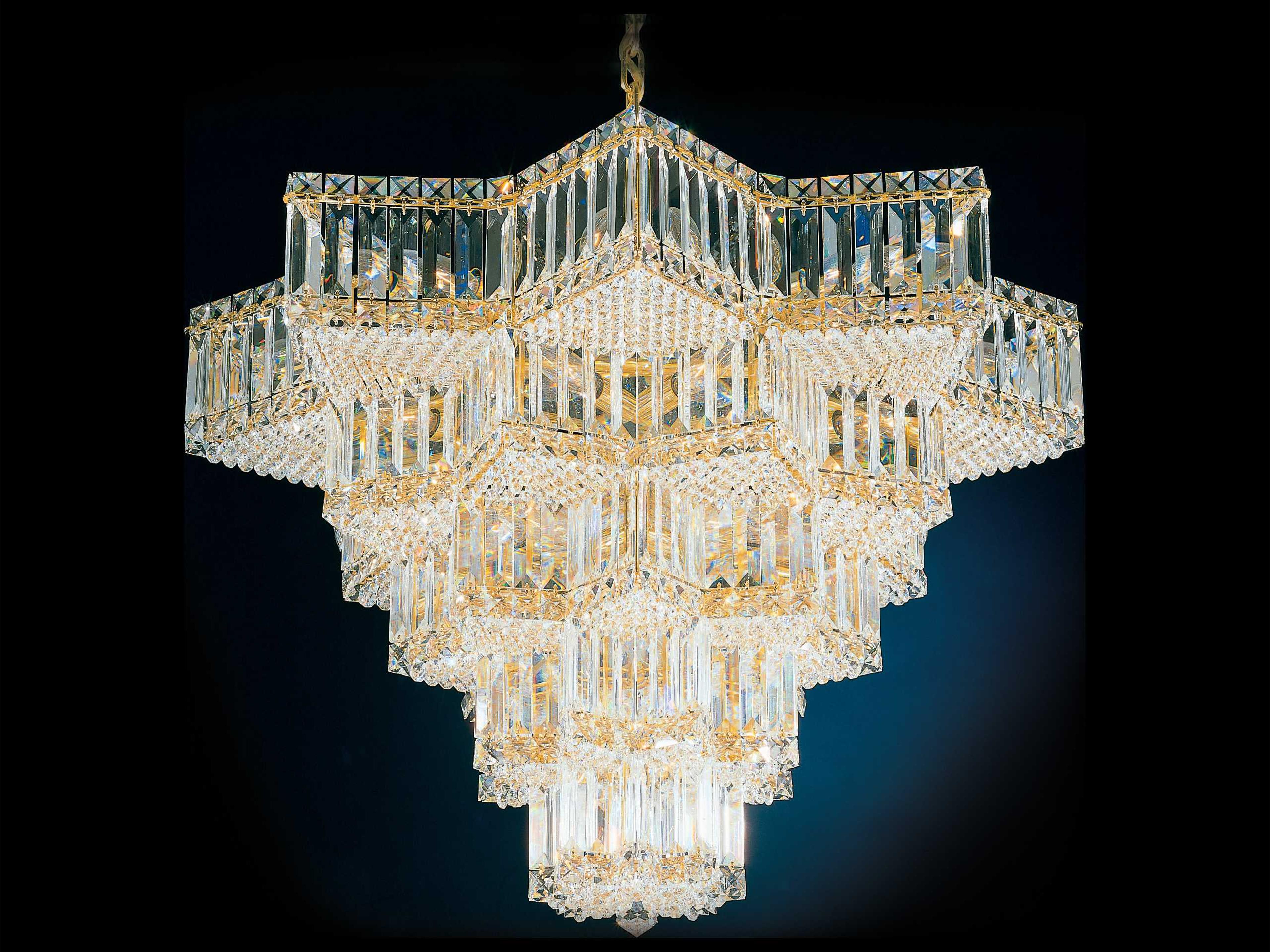 Schonbek Equinoxe 31-Light Gold Crystal Chandelier