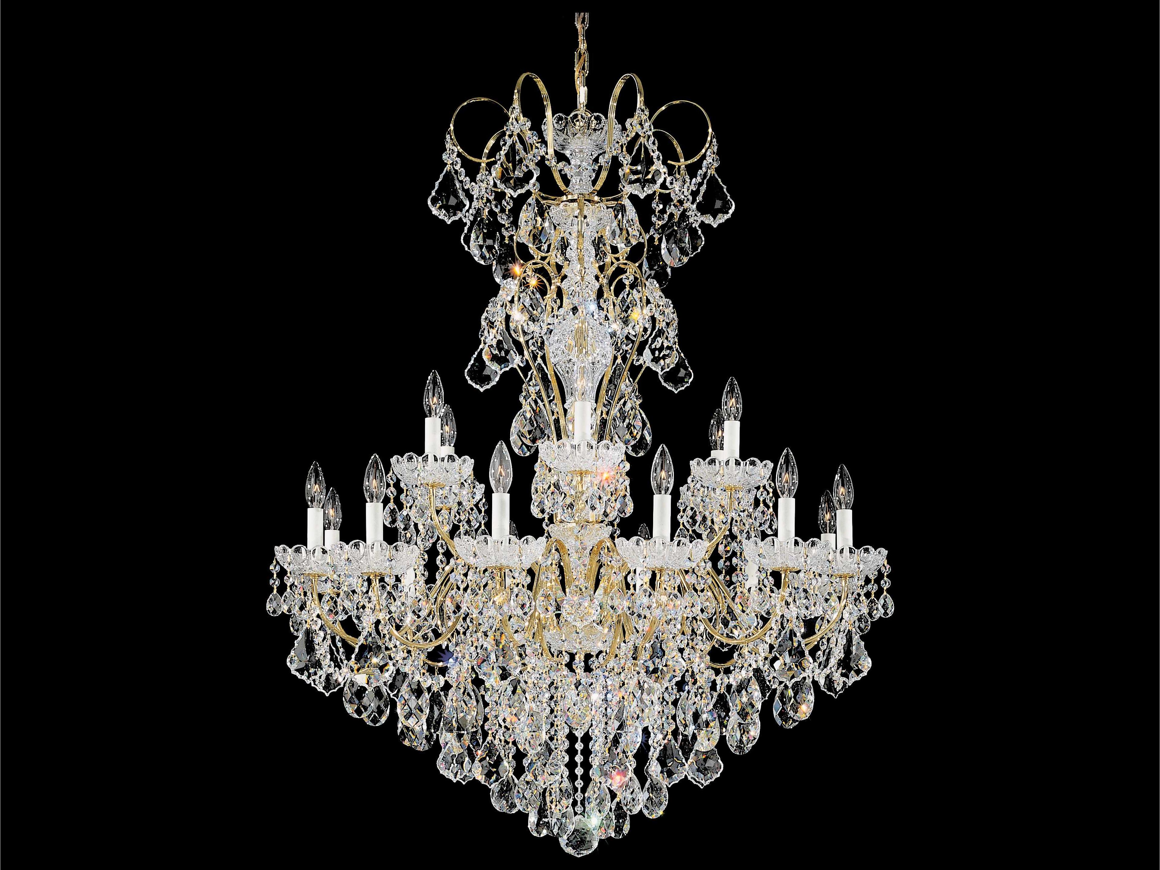 New Orleans 18-Light8-Light Gold Crystal Candelabra Chandelier